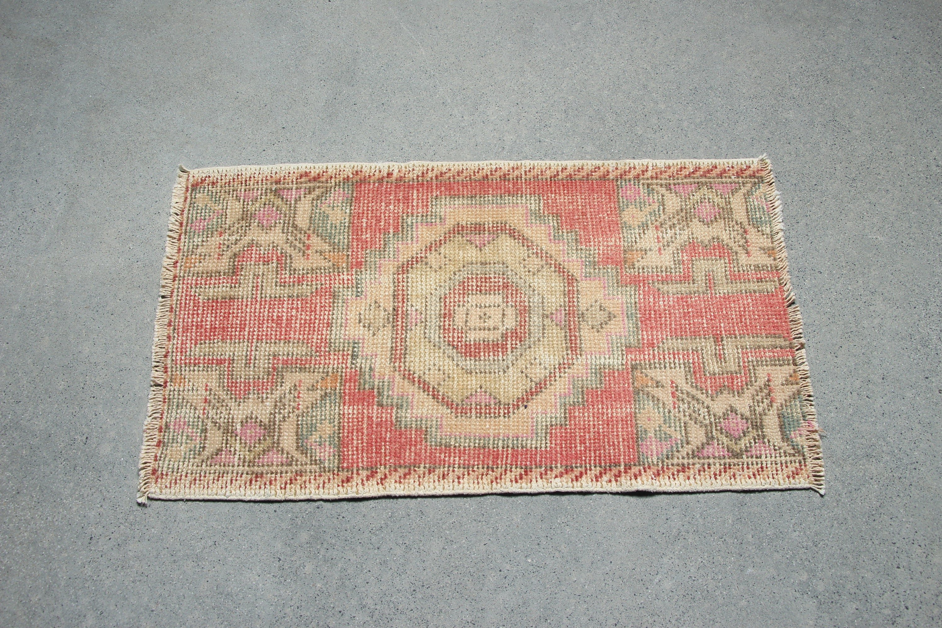 Turkish Rug, Floor Rugs, Red Cool Rug, 1.6x2.7 ft Small Rugs, Rugs for Bathroom, Kitchen Rugs, Vintage Rug, Door Mat Rug, Moroccan Rug