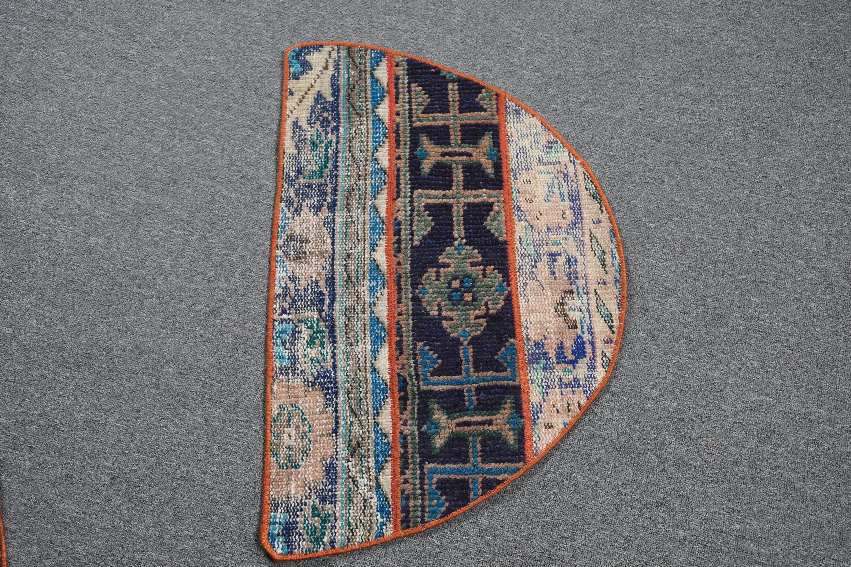 Fas Halıları, Yatak Odası Halısı, Vintage Halılar, 2,5x1,5 ft Küçük Halı, Mavi Ev Dekor Halısı, Banyo Halısı, Havalı Halı, Giriş Halıları, Türk Halısı