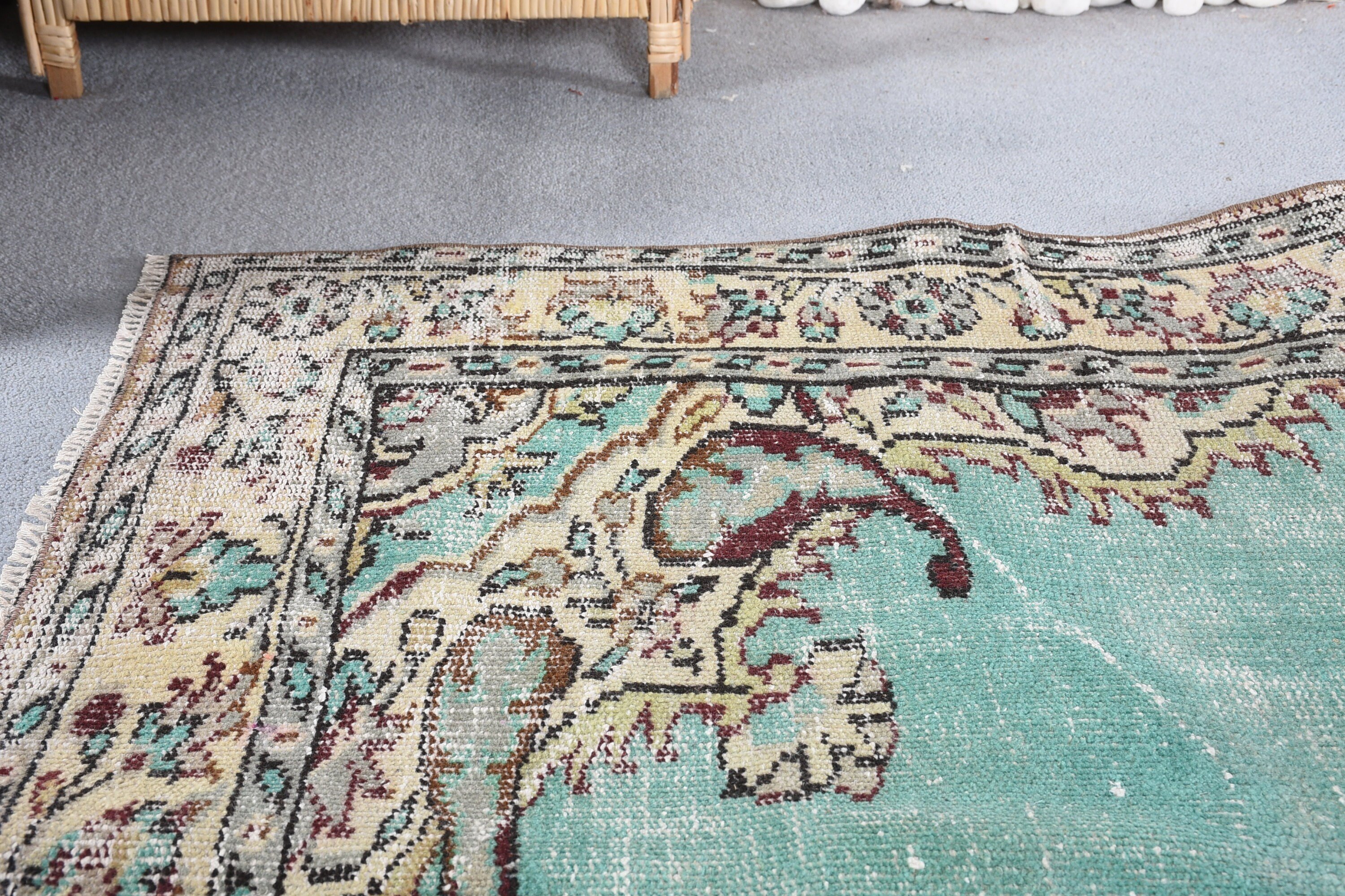 Vintage Rug, Bedroom Rug, 5.2x8.6 ft Large Rug, Oushak Rug, Salon Rug, Floor Rugs, Turkish Rug, Rugs for Salon, Green Home Decor Rugs