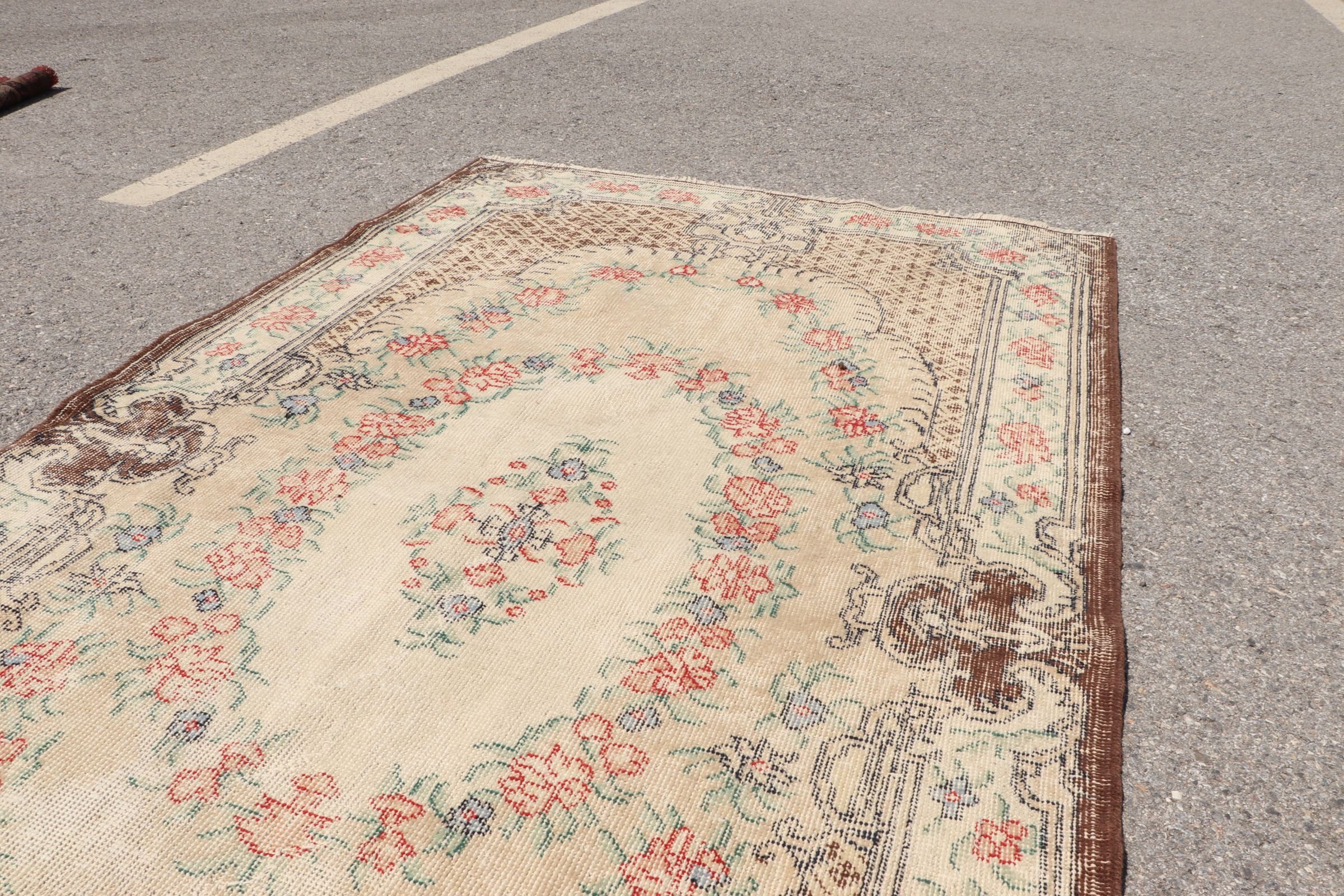 Brown Wool Rugs, 4x7.4 ft Area Rug, Vintage Rug, Cool Rugs, Antique Rug, Turkish Rug, Floor Rugs, Rugs for Area, Indoor Rug, Tribal Rug