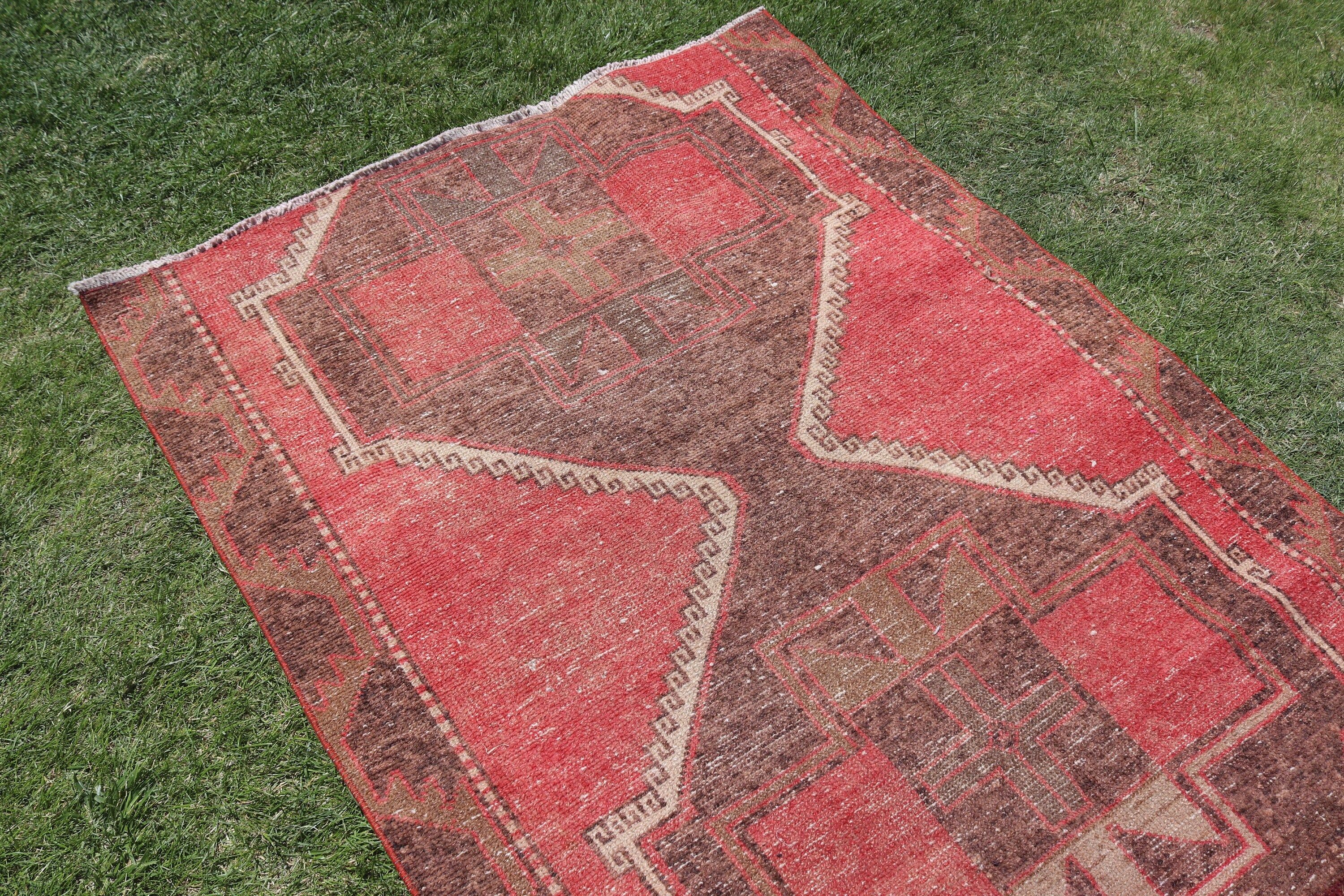 Cool Rugs, Pink  3.9x7.7 ft Area Rug, Turkish Rugs, Vintage Rug, Anatolian Rug, Nursery Rug, Kitchen Rugs, Traditional Rug