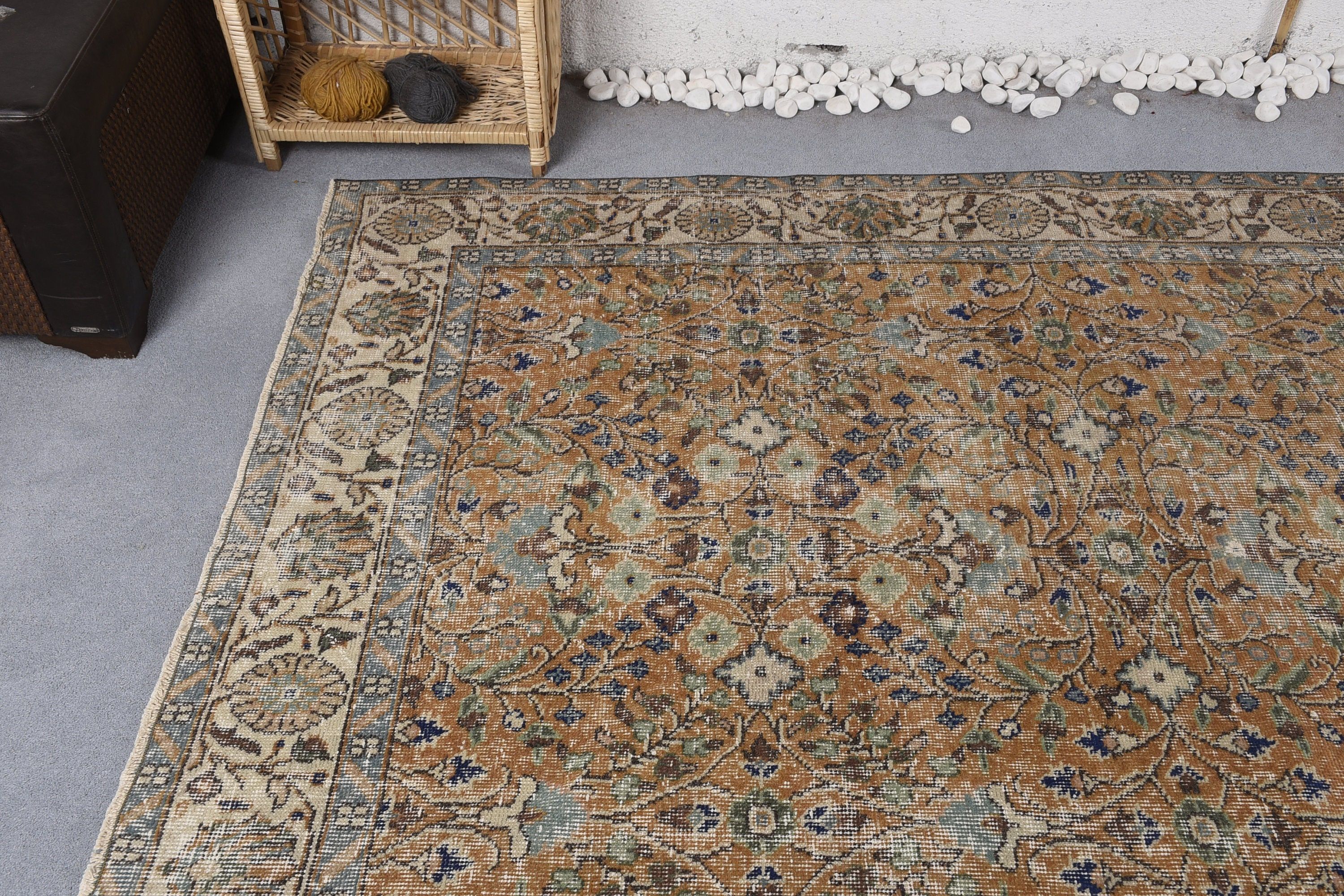 Yemek Odası Halısı, 5.3x8.9 ft Büyük Halılar, Vintage Halı, Türk Halısı, Salon Halısı, Turuncu Oryantal Halılar, Doğal Halı, Yer Halısı