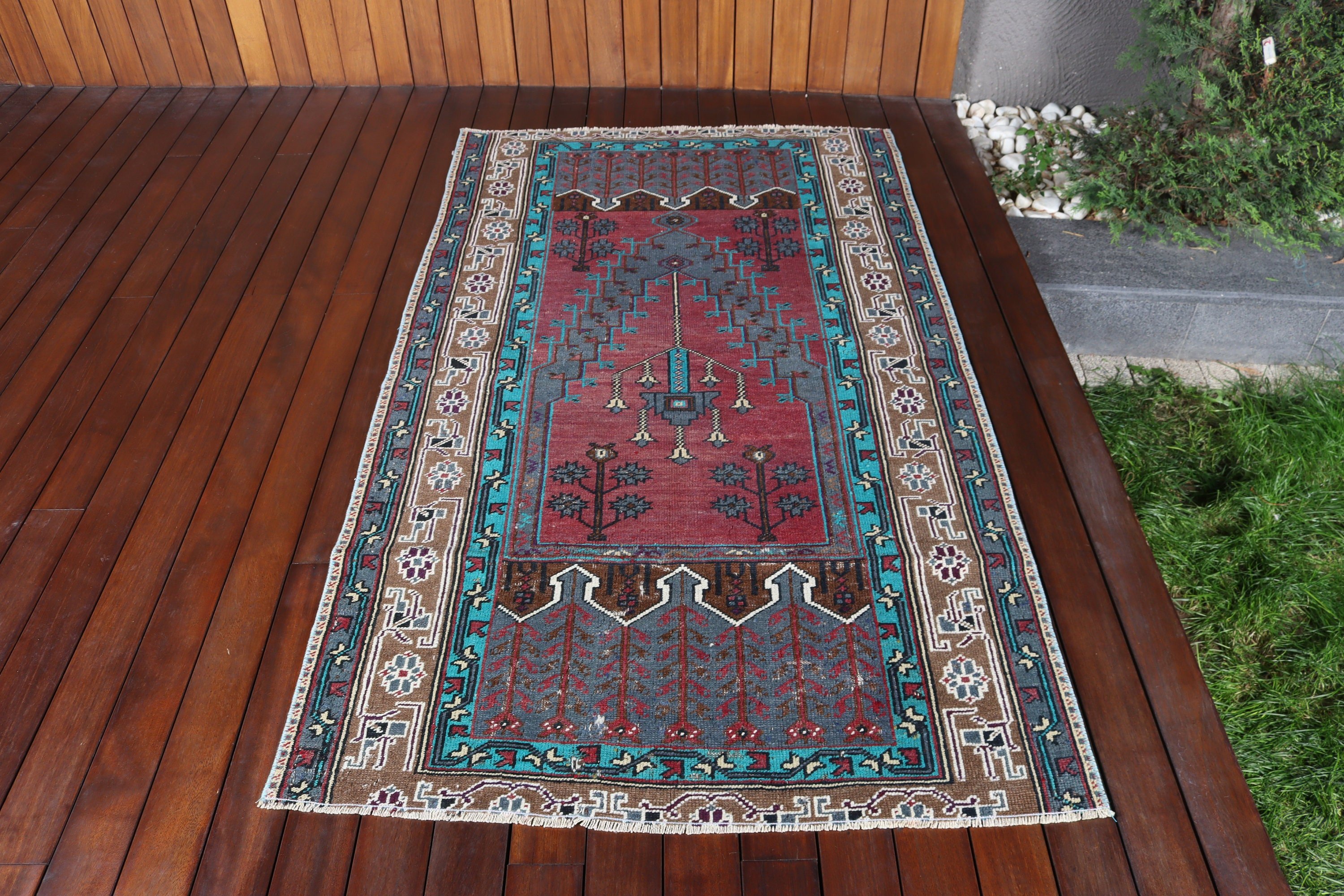 Vintage Aksan Halıları, Giriş Halısı, Türk Halısı, Vintage Halı, Mor Mutfak Halısı, 3,4x5,9 ft Aksan Halıları, Açıklama Halıları, Ev Dekorasyonu Halısı