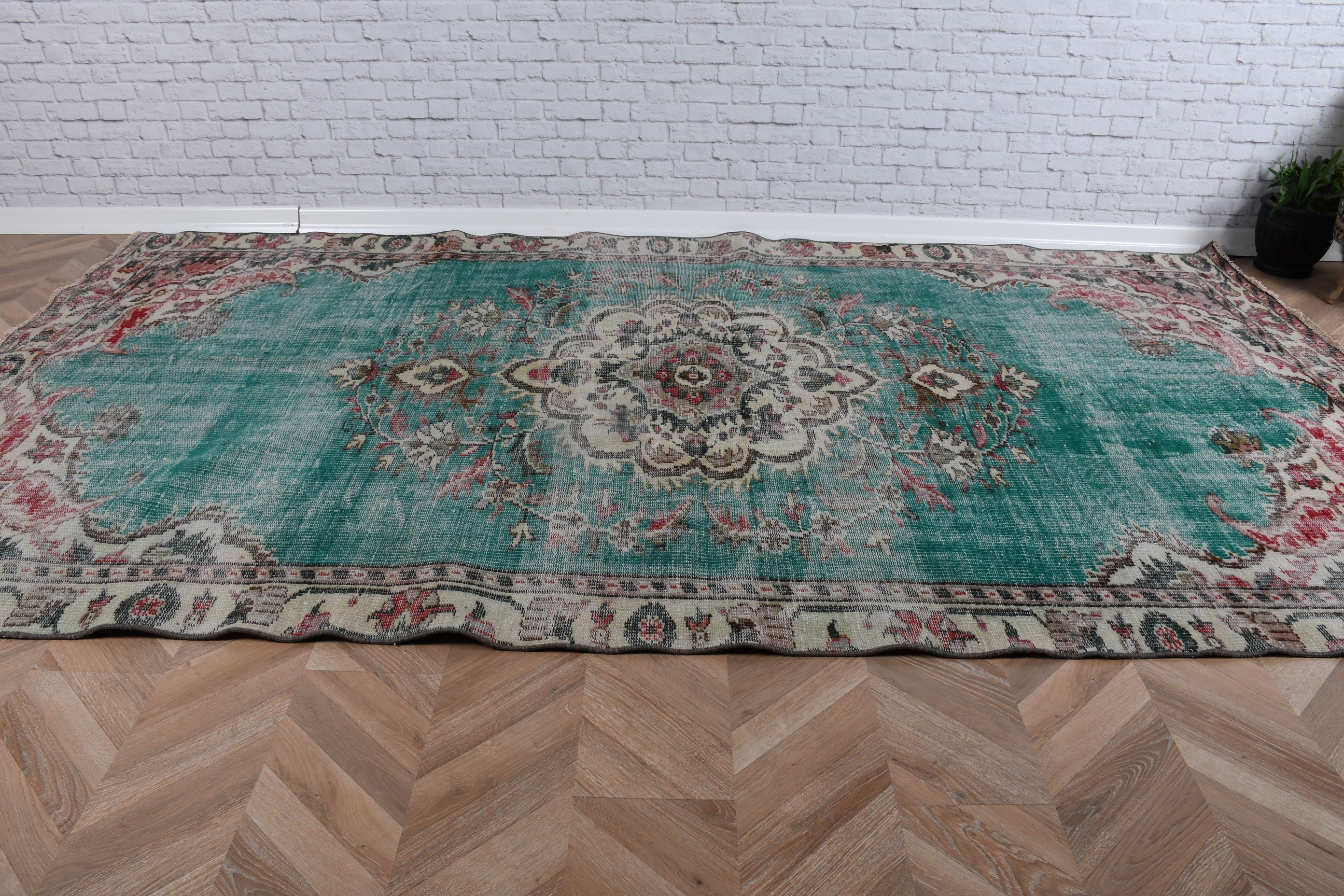 Turkish Rugs, Dining Room Rug, Large Boho Rug, Floor Rugs, 5.6x10.1 ft Large Rug, Vintage Rugs, Statement Rugs, Green Home Decor Rugs