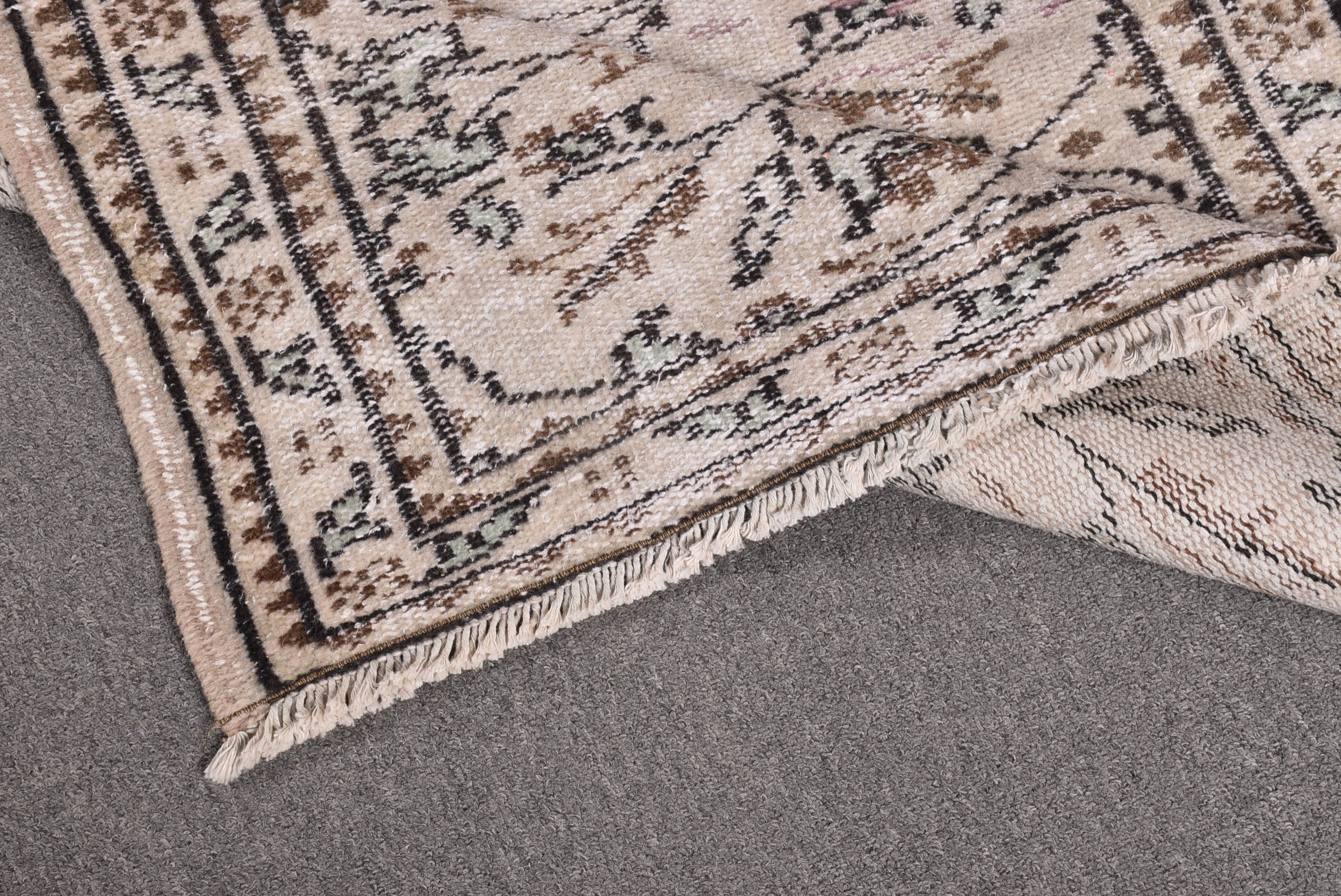 Vintage Rug, Beige Oushak Rug, Rugs for Bedroom, 3.1x6.6 ft Accent Rugs, Handwoven Rugs, Wool Rugs, Turkish Rug, Decorative Rug, Boho Rugs