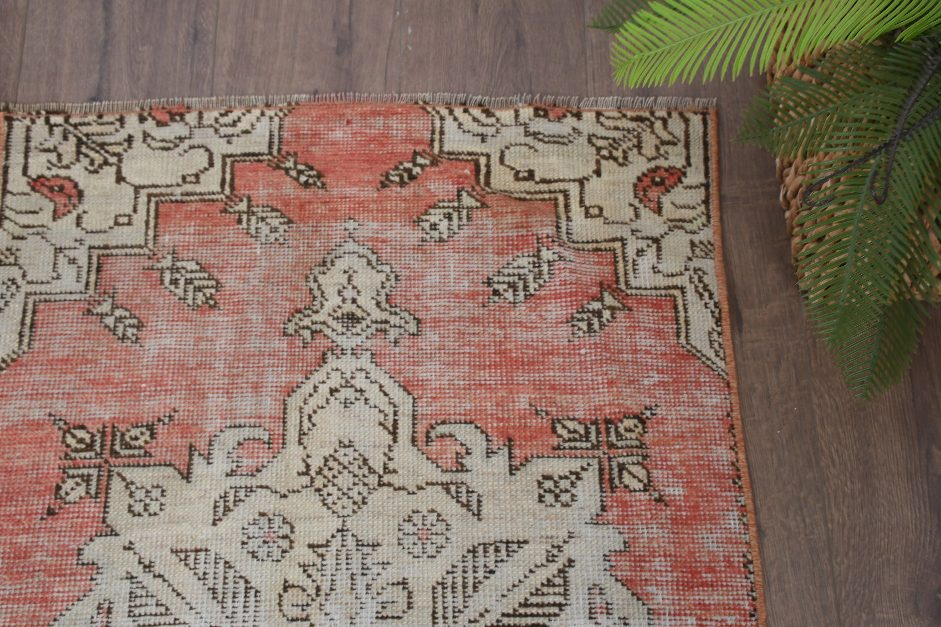 Turkish Rug, Bathroom Rug, Vintage Rug, Rugs for Door Mat, Beige  2.3x3.8 ft Small Rugs, Cool Rug, Entry Rugs