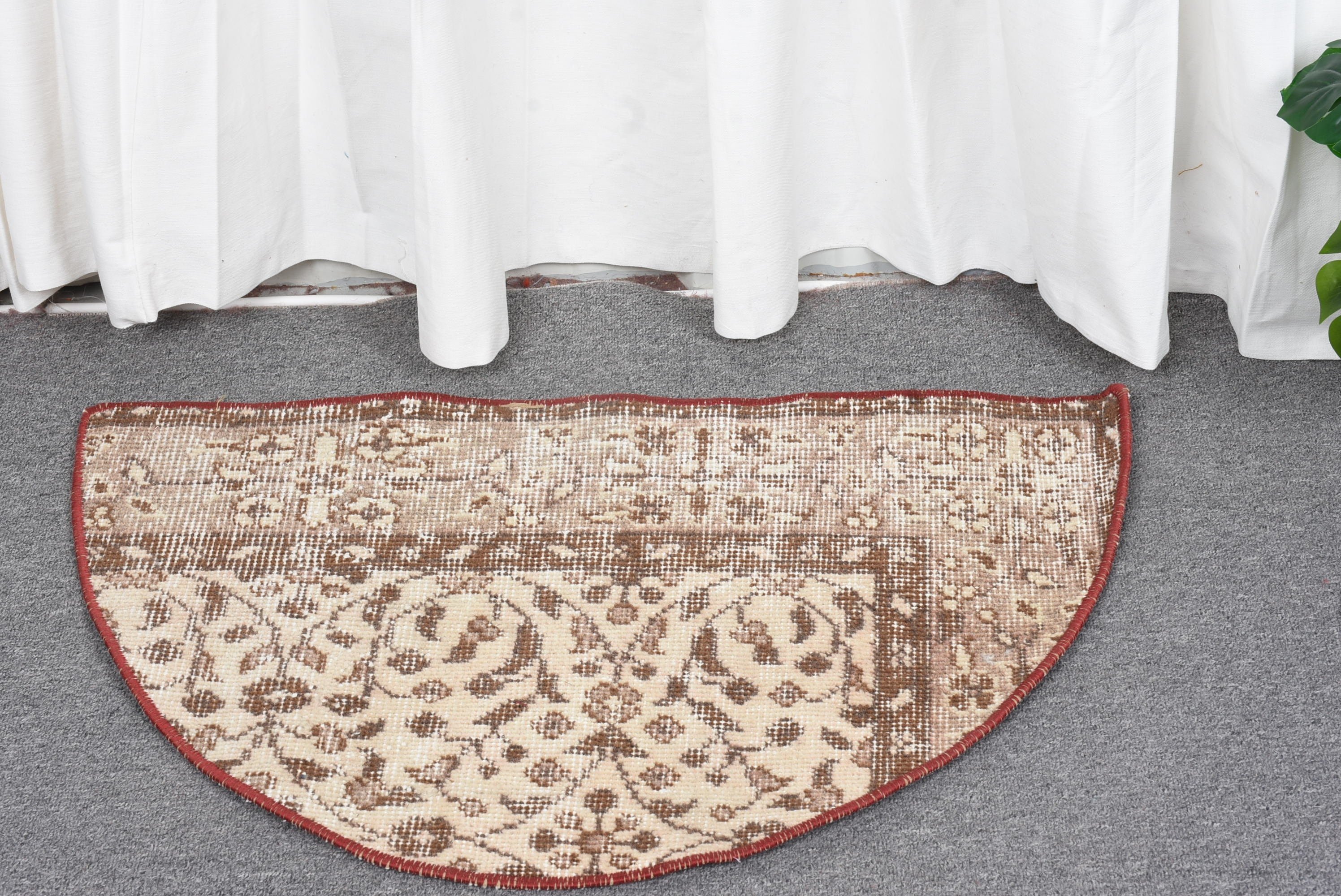 Araba Paspasları için Halılar, Vintage Halı, 2,5x1,5 ft Küçük Halı, Türk Halıları, Oushak Halısı, Sanat Halısı, Duvara Asılı Halılar, Bej Oushak Halısı, Mutfak Halısı