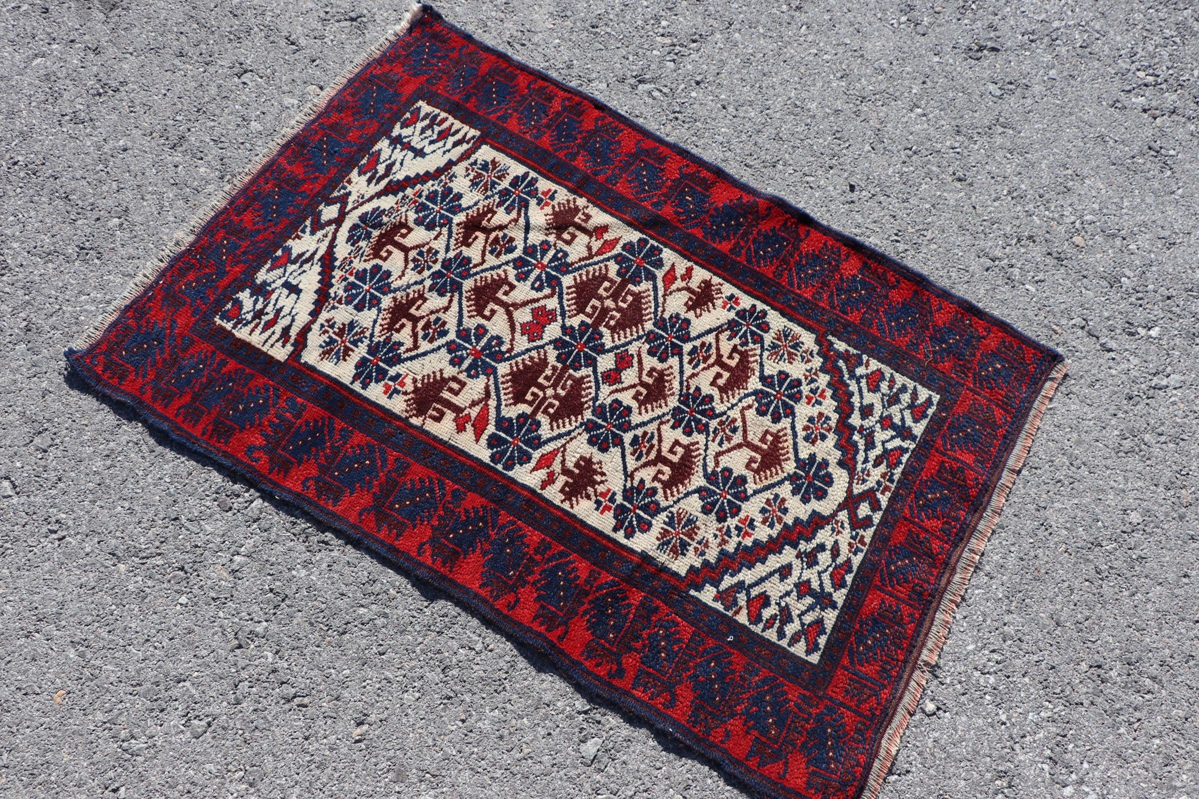 Turkish Rug, Rugs for Entry, Vintage Rug, Moroccan Rug, Kitchen Rug, Entry Rug, Oriental Rug, Red  2.5x3.6 ft Small Rug