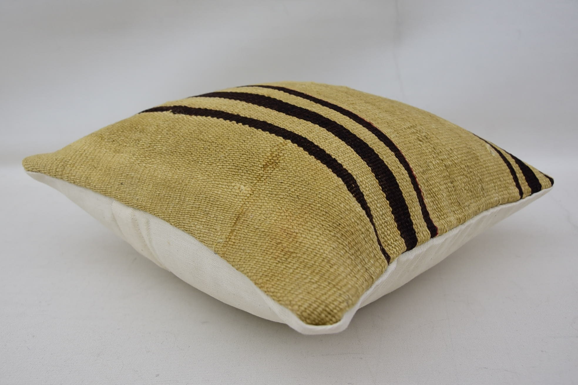 Vintage Pillow, 14"x14" Beige Pillow Case, Nomadic Cushion Case, Vintage Kilim Pillow, Ethnic Throw Pillow Case, Kilim Pillow Cover