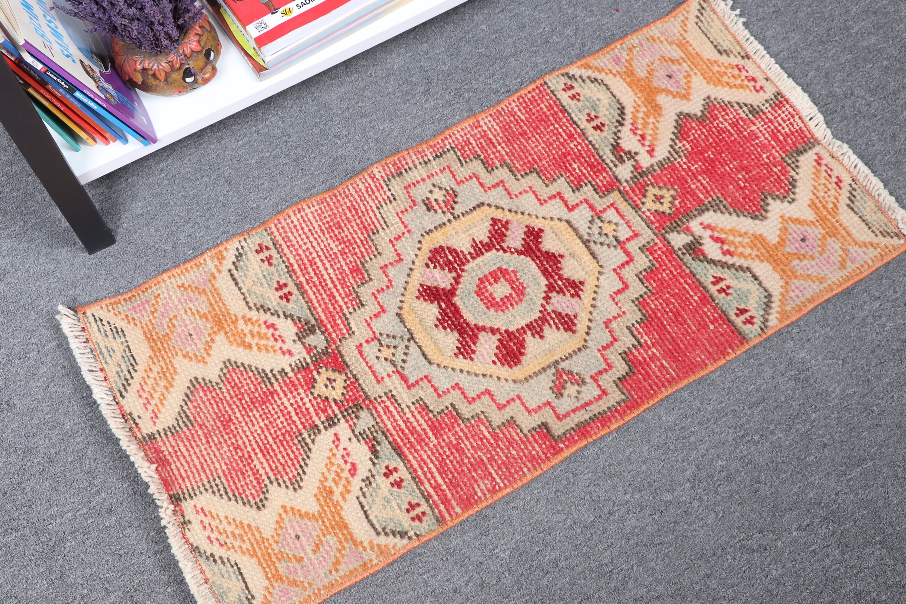 Cool Rug, Rugs for Bath, Turkish Rugs, Nursery Rug, Pink Antique Rugs, Vintage Rug, Entry Rug, 1.3x2.6 ft Small Rug, Dorm Rug