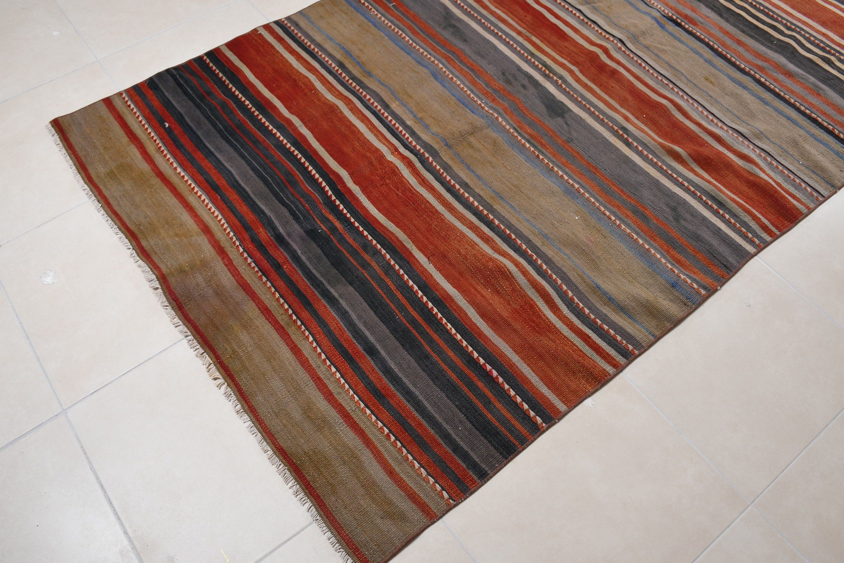 Fas Halısı, 4.8x12.8 ft Runner Halıları, Turuncu Soğuk Halı, Türk Halısı, Vintage Halılar, Kilim, Koridor Halıları, Oryantal Halı, Merdiven Halısı