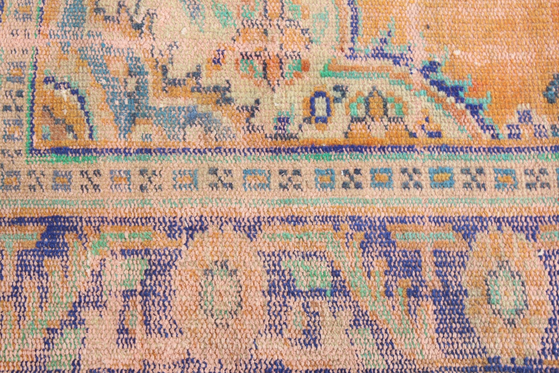 Turkish Rug, Orange Wool Rug, Vintage Rug, Door Mat Rugs, Bedroom Rug, 1.7x2.9 ft Small Rug, Entry Rug, Wool Rug, Rugs for Door Mat