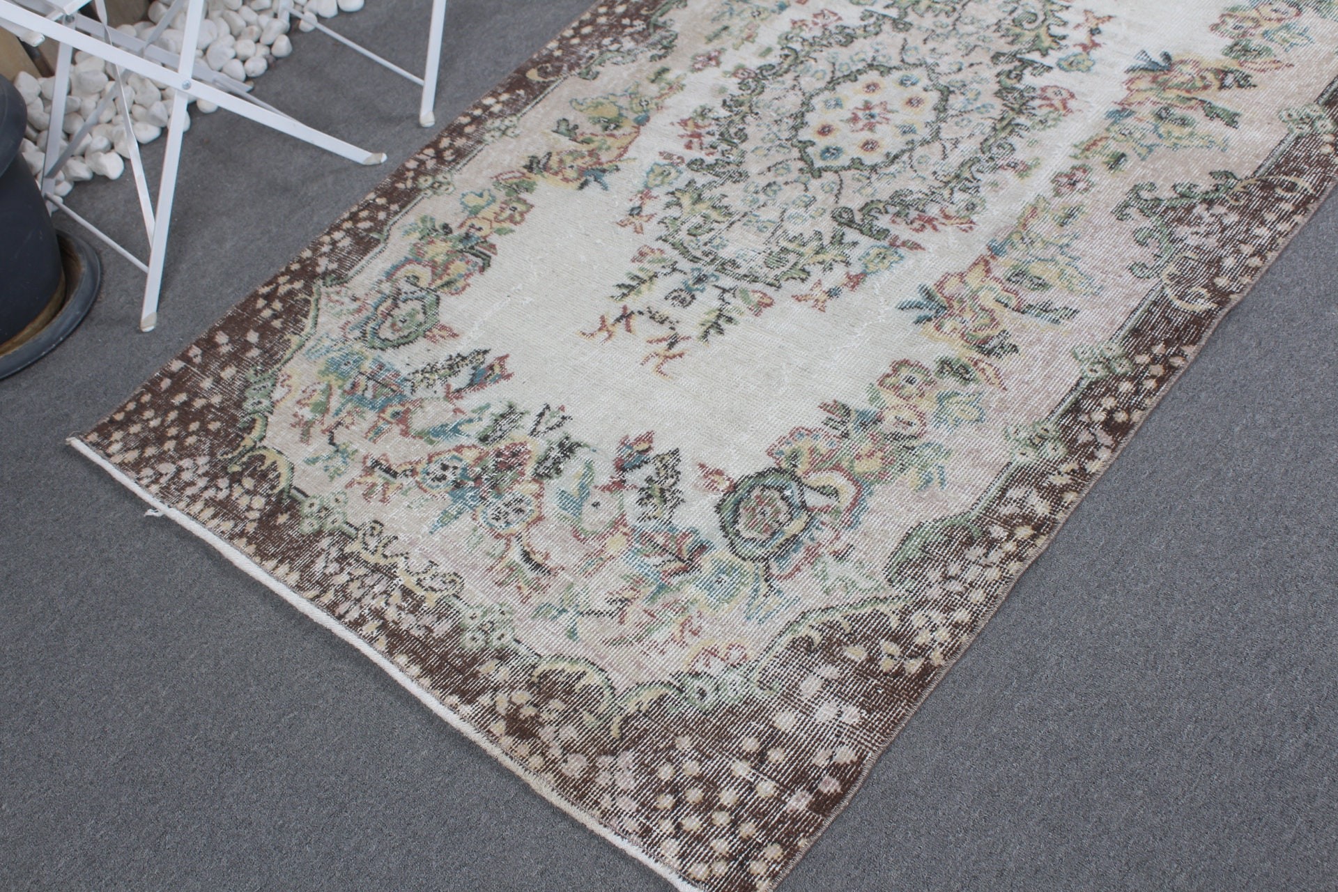 3.7x6.3 ft Accent Rug, Kitchen Rug, Turkish Rug, Rugs for Nursery, Cool Rugs, Beige Floor Rug, Vintage Rug, Oriental Rug, Entry Rugs