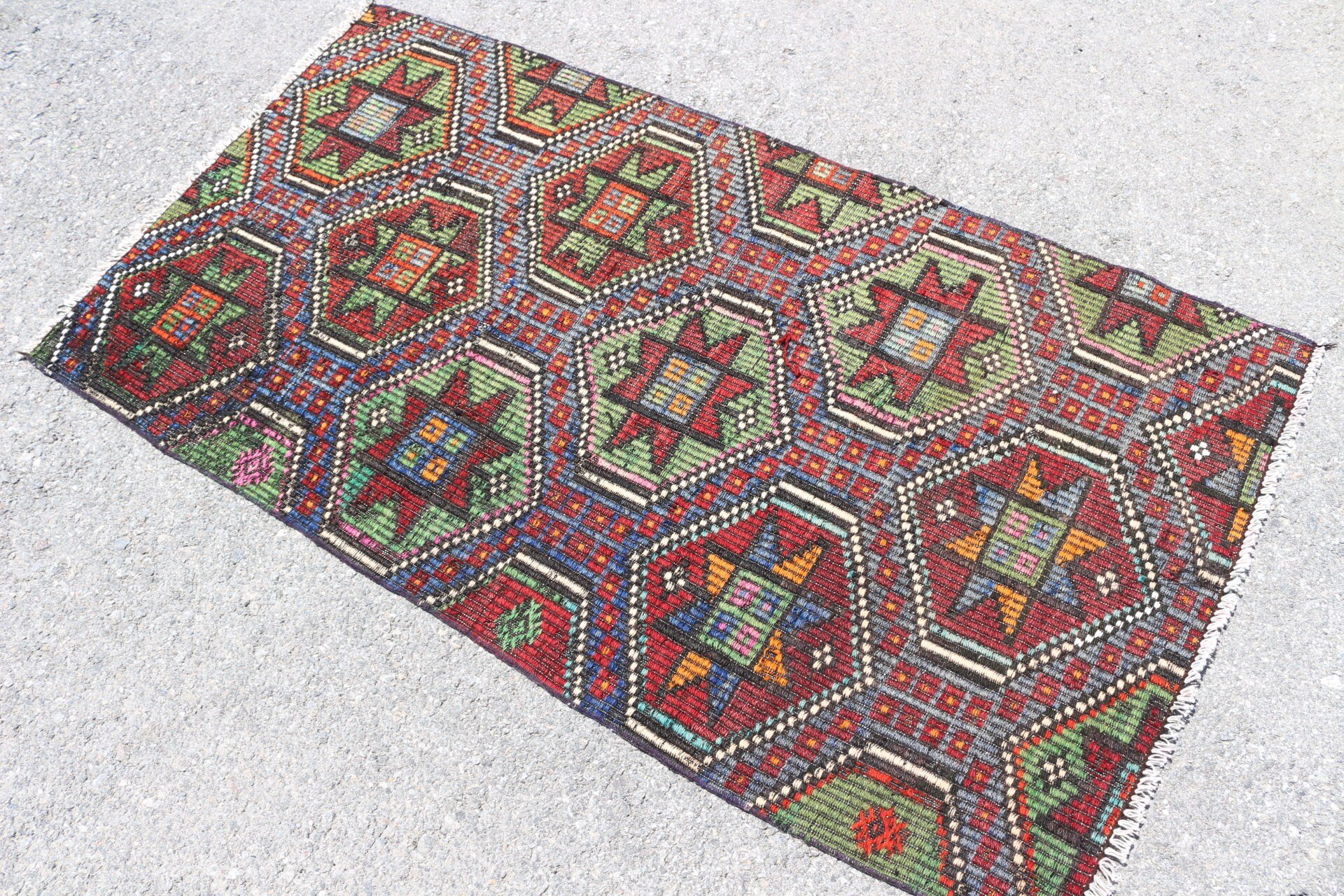 Kilim, Mutfak Halısı, Yün Halı, Oushak Halısı, Kahverengi Oushak Halısı, Türk Halısı, Yatak Odası Halısı, Vintage Halı, Doğal Halılar, 2,9x5,2 ft Accent Halı