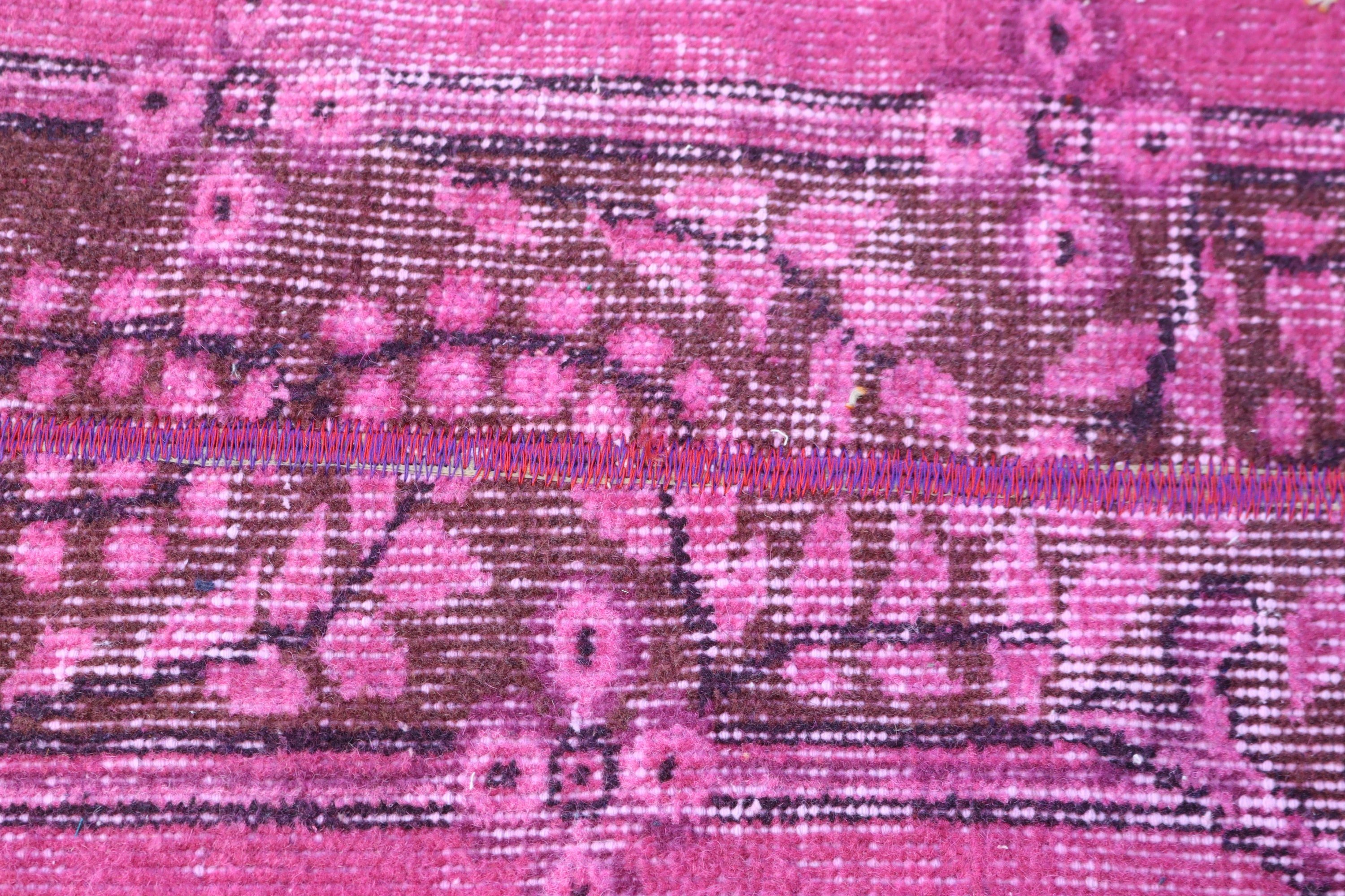 Pink Oushak Rugs, Car Mat Rug, Rugs for Small Area, Vintage Rugs, 2.2x3.9 ft Small Rug, Kitchen Rug, Bedroom Rugs, Turkish Rug, Luxury Rug