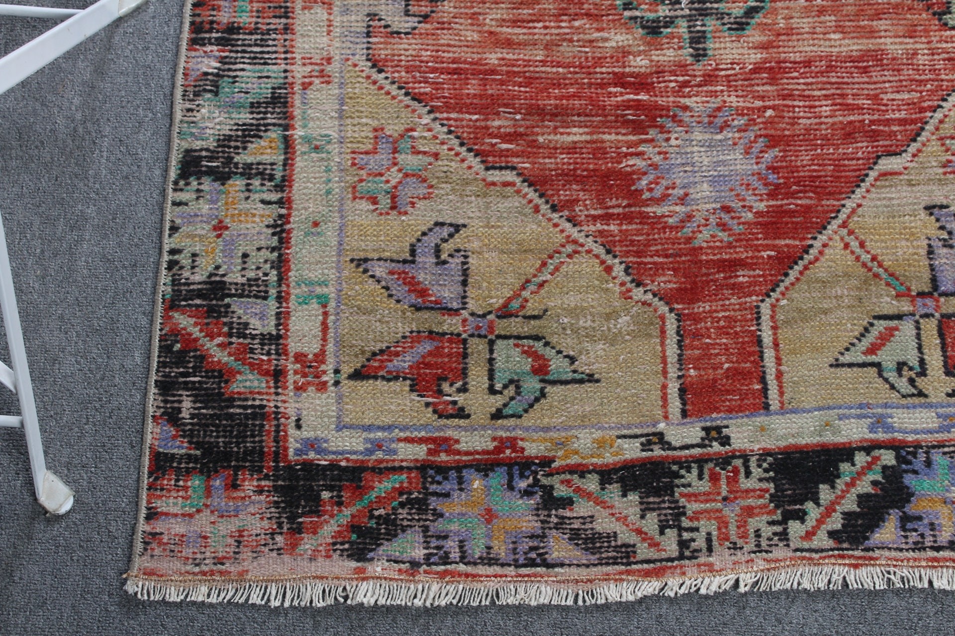 Turkish Rug, Vintage Rug, Rugs for Entry, Cool Rug, Old Rug, Red Oriental Rugs, Nursery Rug, Entry Rug, 2.6x5.6 ft Small Rug