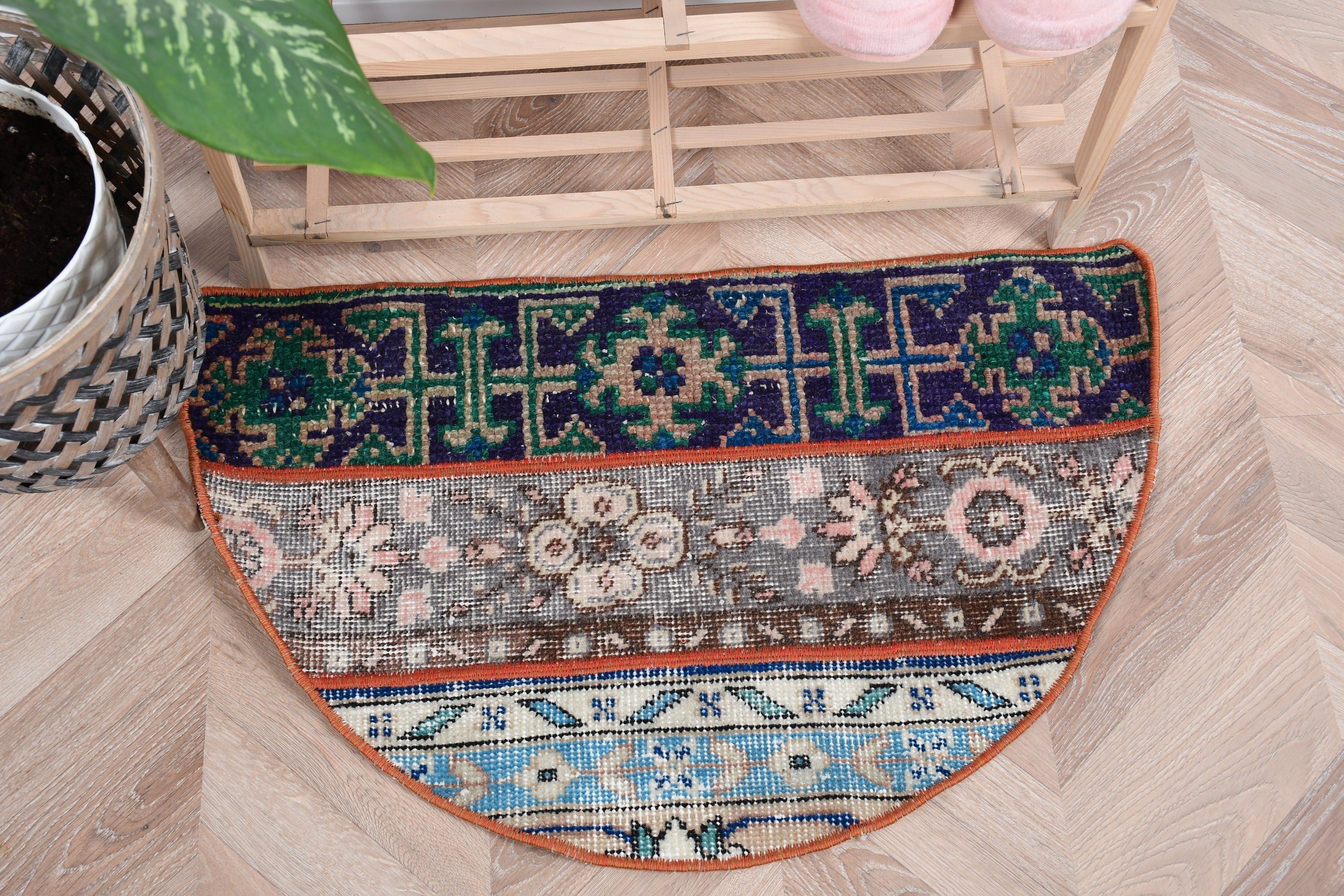 Turkish Rug, Car Mat Rugs, Floor Rugs, 2.4x1.5 ft Small Rug, Vintage Rugs, Rugs for Nursery, Bathroom Rugs, Cool Rug, Blue Kitchen Rug