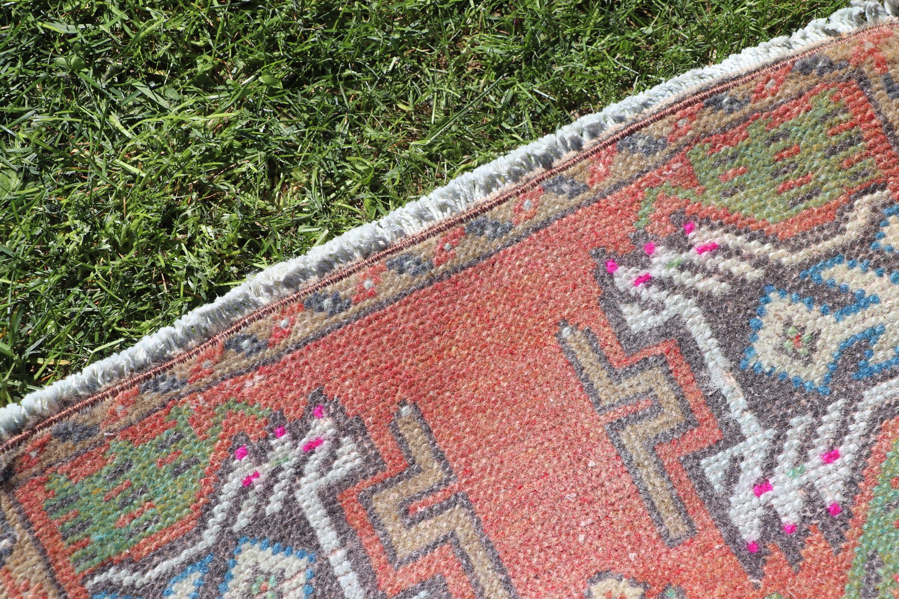 1.6x3.1 ft Küçük Halı, Küçük Vintage Halılar, Küçük Boho Halılar, Vintage Halılar, Turuncu Ev Dekorasyonu Halıları, Mutfak Halıları, Türk Halısı, Oryantal Halılar