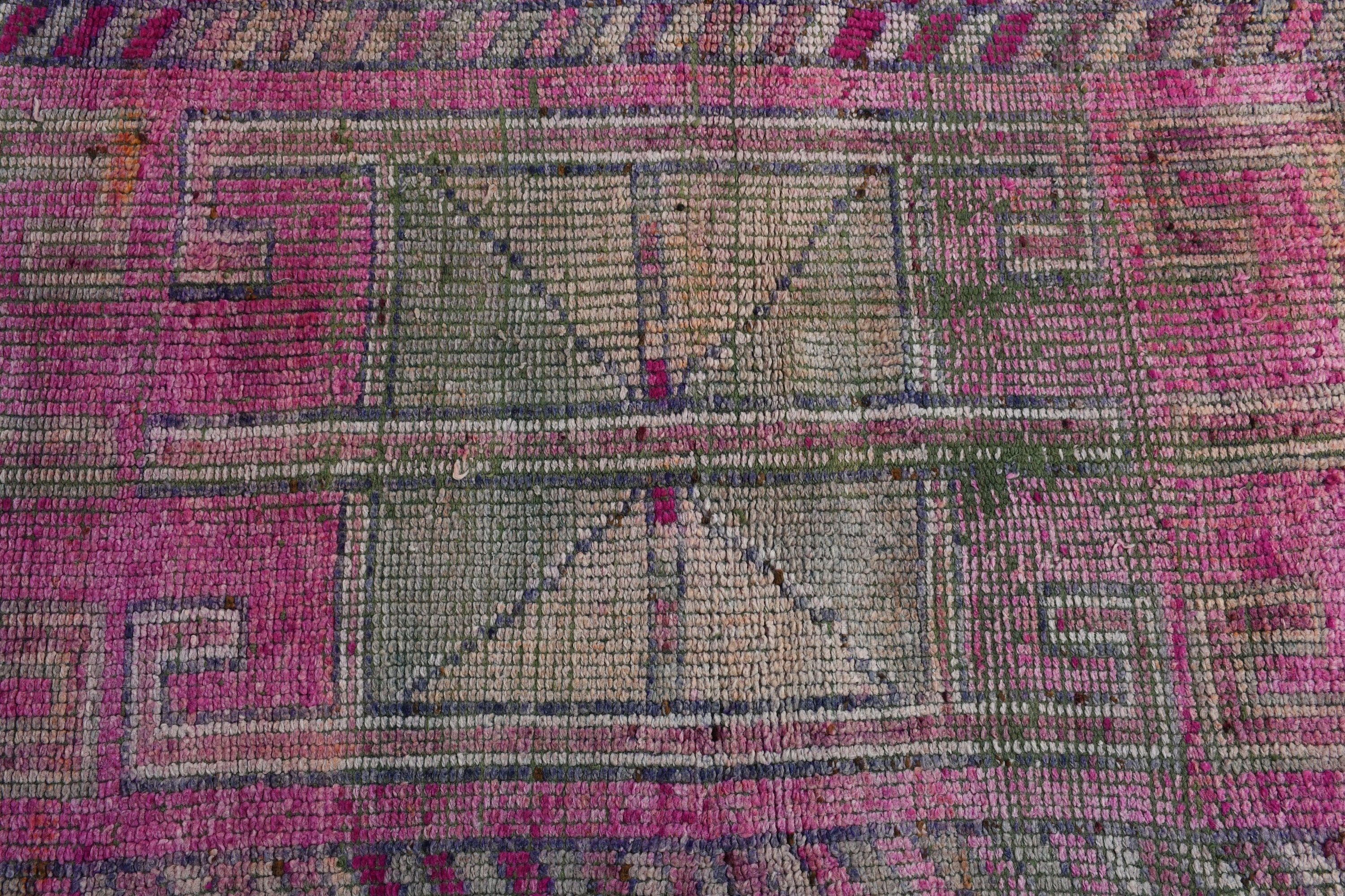 Pink Cool Rug, Hallway Rug, Rugs for Corridor, Vintage Rug, Turkish Rug, 3.2x9.7 ft Runner Rug, Kitchen Rug, Home Decor Rug, Anatolian Rug