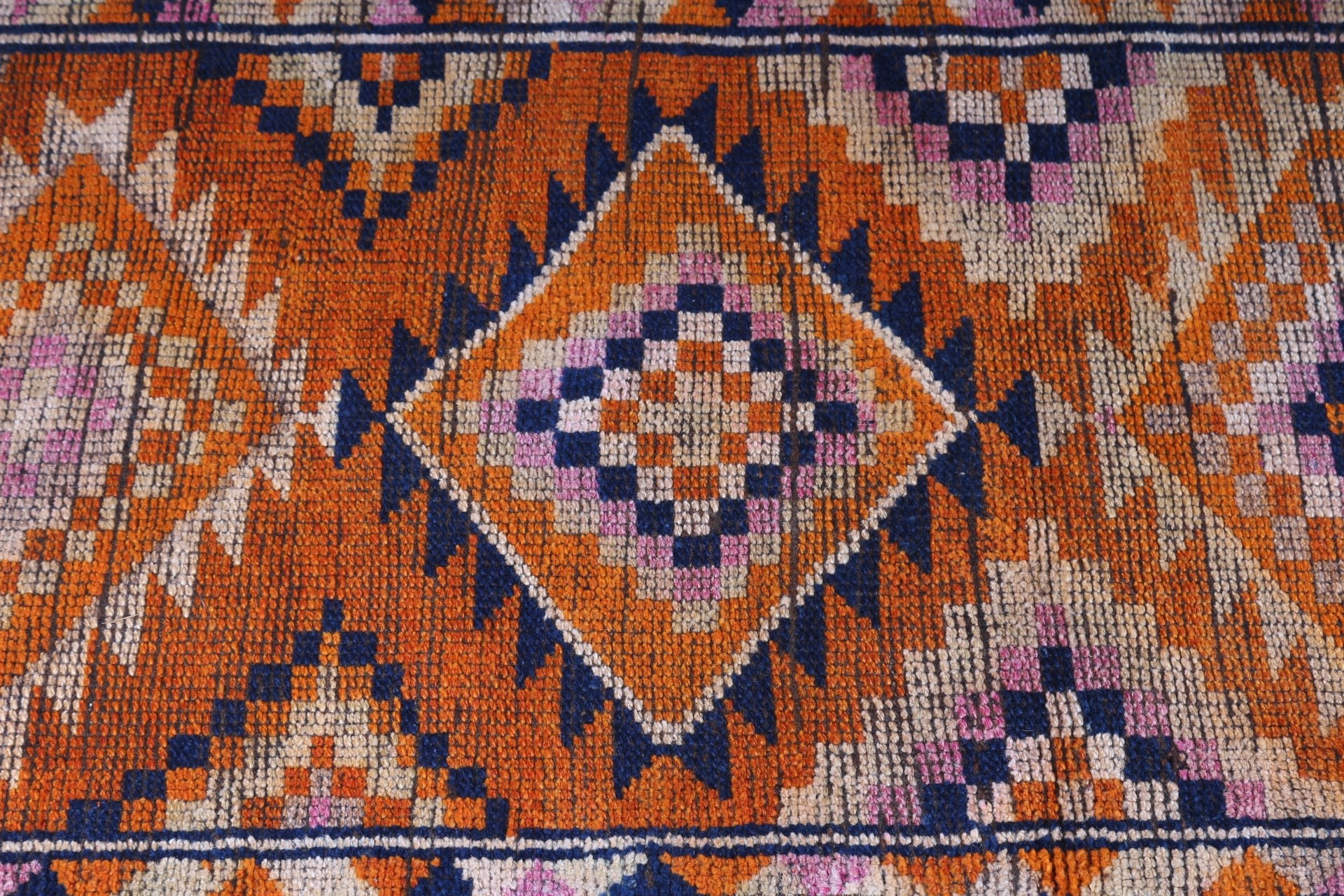 Bedroom Rug, Handmade Rugs, Orange Moroccan Rug, Stair Rug, Kitchen Rug, Vintage Rugs, Anatolian Rugs, 2.4x10.2 ft Runner Rugs, Turkish Rug