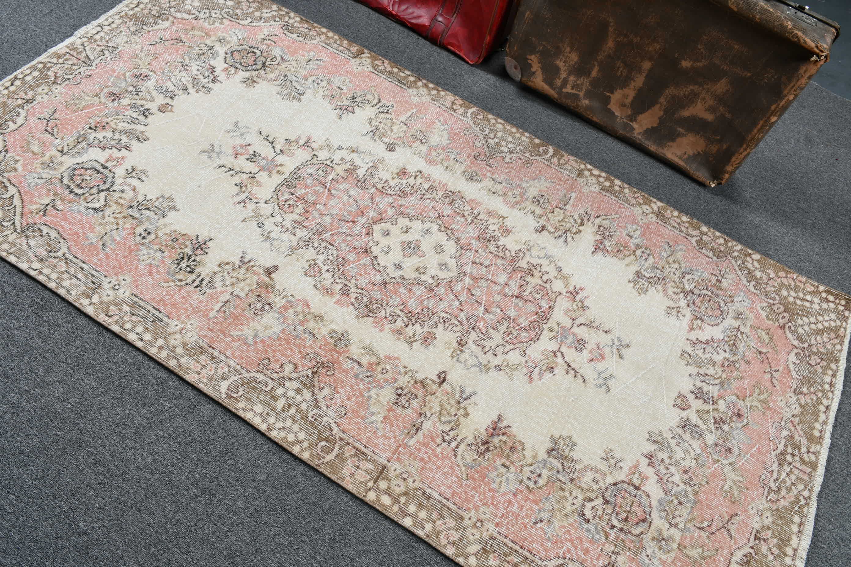 Indoor Rug, 3.6x7 ft Area Rugs, Rugs for Floor, Turkish Rug, Dining Room Rug, Kitchen Rugs, Beige Kitchen Rug, Vintage Rug, Oriental Rug