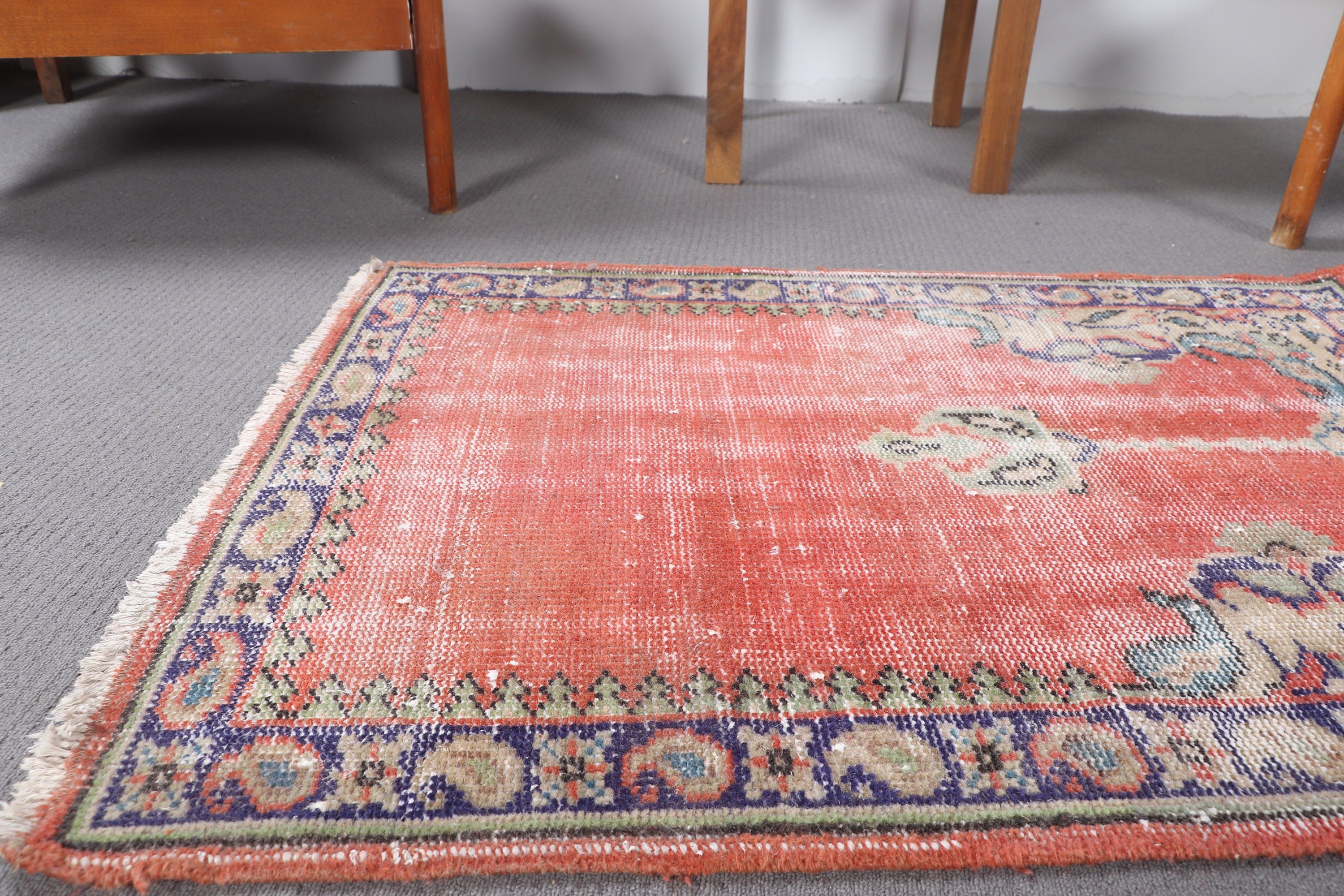 Kitchen Rug, Entry Rugs, Rugs for Bathroom, Vintage Rug, Boho Rugs, Turkish Rugs, Red Boho Rugs, Small Vintage Rugs, 2.7x3.6 ft Small Rugs