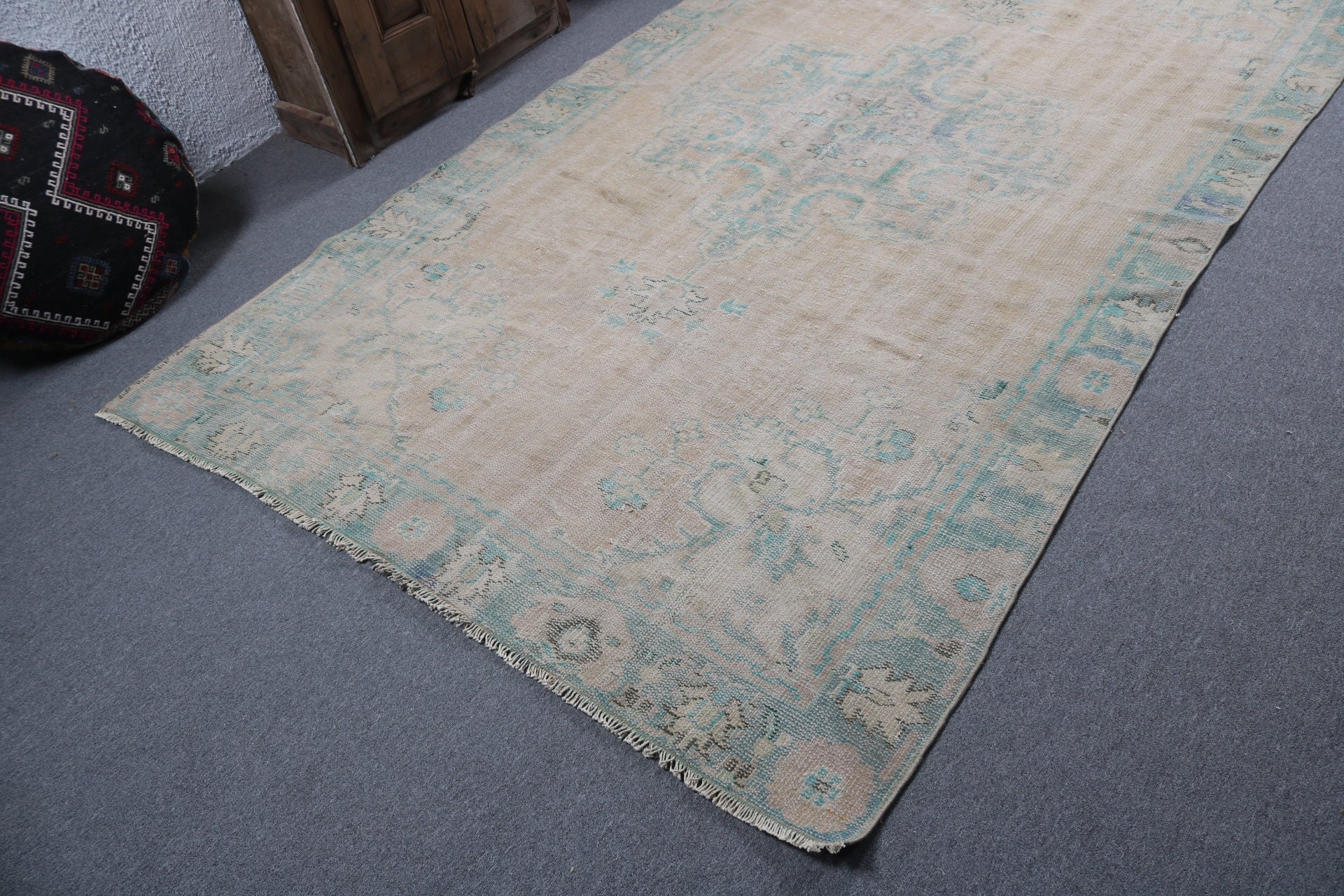 Exotic Rug, Brown Bedroom Rug, Large Boho Rugs, Vintage Rugs, Neutral Rug, 5.8x9.8 ft Large Rug, Salon Rug, Turkish Rug