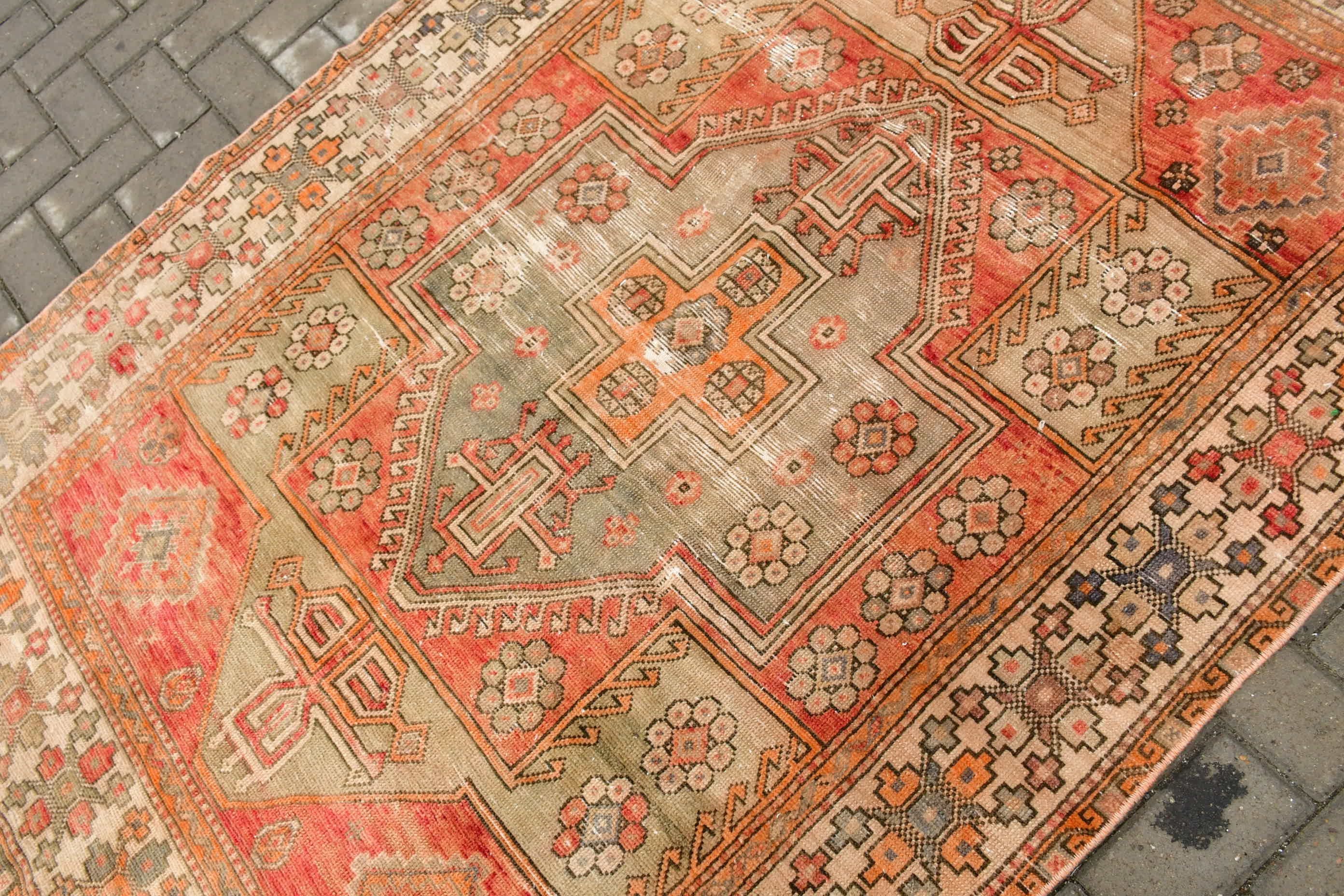 Oushak Rug, 4.7x6.7 ft Area Rug, Vintage Rug, Rugs for Floor, Bedroom Rug, Dining Room Rugs, Kitchen Rug, Turkish Rug, Red Home Decor Rug