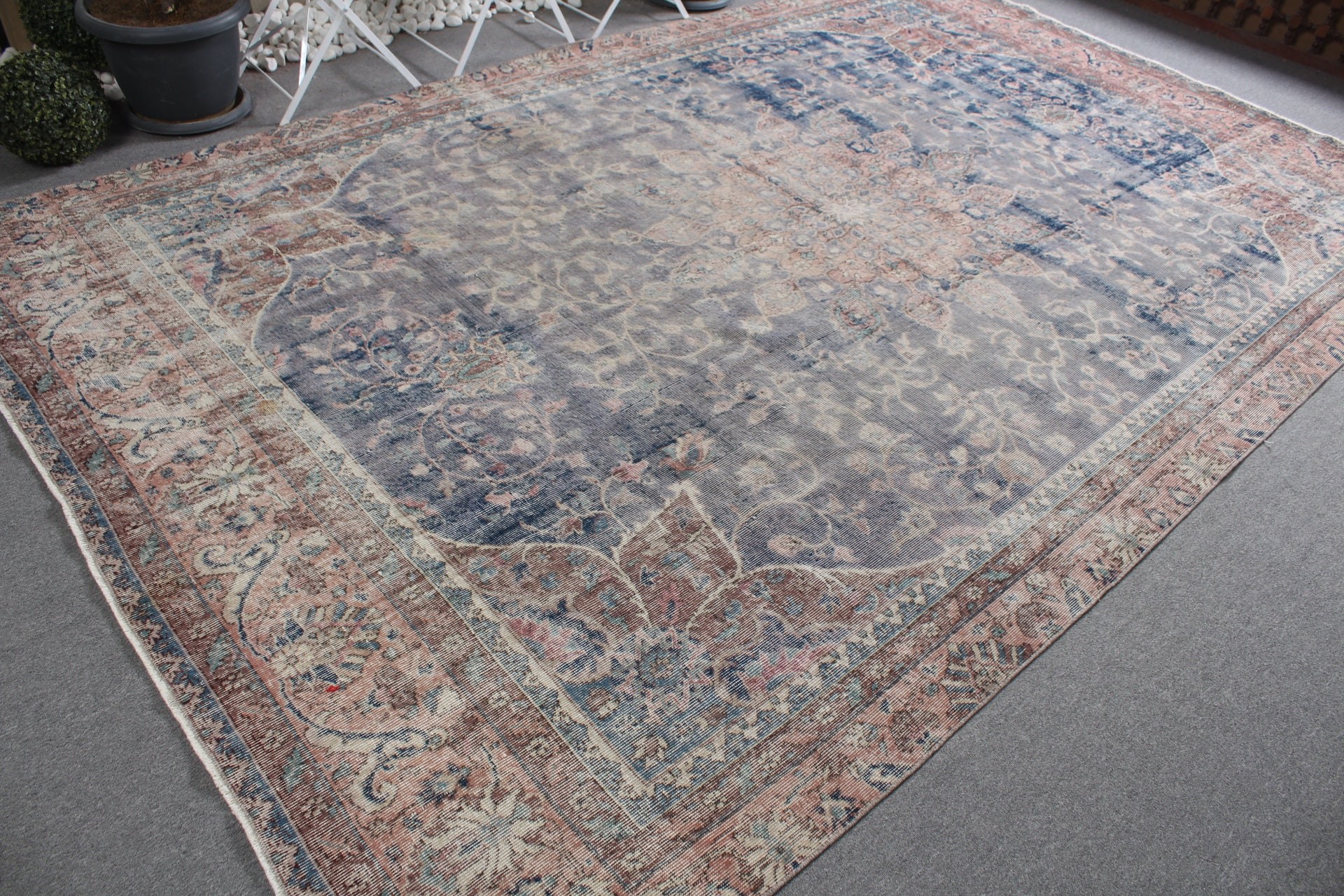 Fas Halıları, Yemek Odası Halısı, Yatak Odası Halısı, 7,3x11,8 ft Büyük Boy Halılar, Mavi Mutfak Halısı, Türk Halısı, Vintage Halı, Oturma Odası Halısı