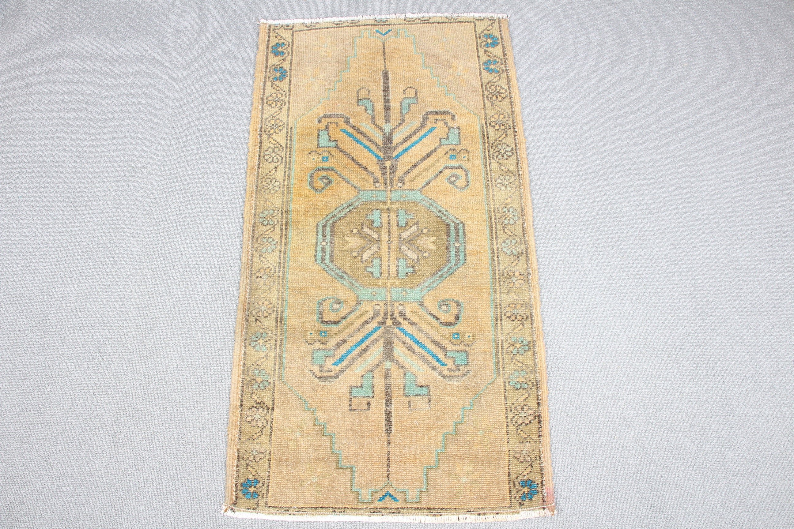 Bath Rugs, Home Decor Rug, Rugs for Bedroom, Vintage Rug, Kitchen Rug, 1.6x3.1 ft Small Rug, Anatolian Rug, Turkish Rug, Green Wool Rug