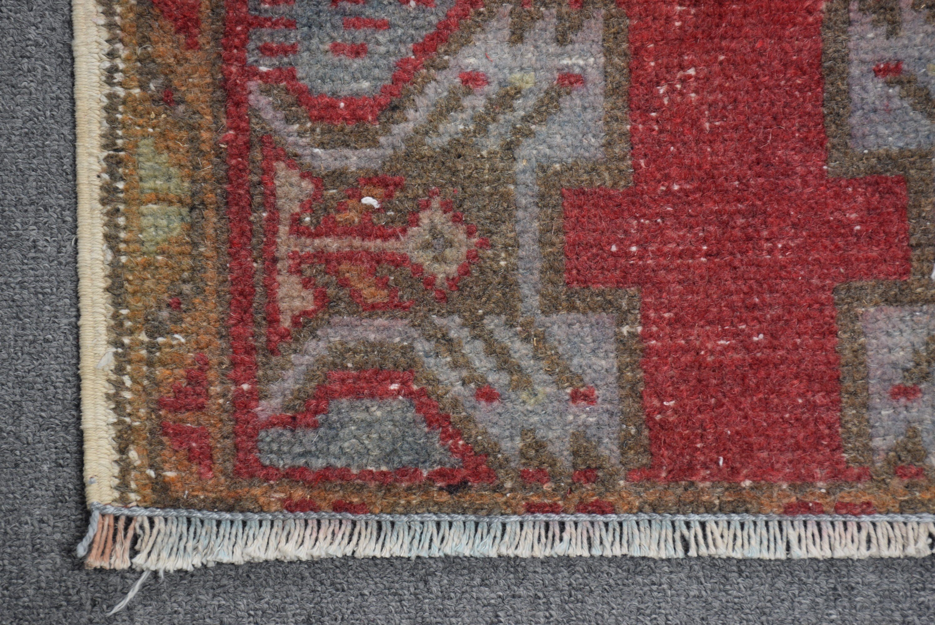 Wall Hanging Rug, Vintage Rugs, Turkish Rug, Car Mat Rug, Antique Rug, Cool Rug, 1.7x3 ft Small Rug, Rugs for Wall Hanging, Red Wool Rug
