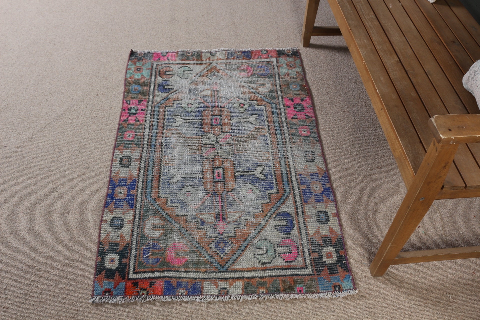 Vintage Halılar, Araba Paspasları için Halılar, Kapı Paspasları Halıları, 2,5x3,9 ft Küçük Halılar, Boho Halıları, Türk Halıları, Mutfak Halıları, Ev Dekor Halıları, Mavi Mutfak Halıları