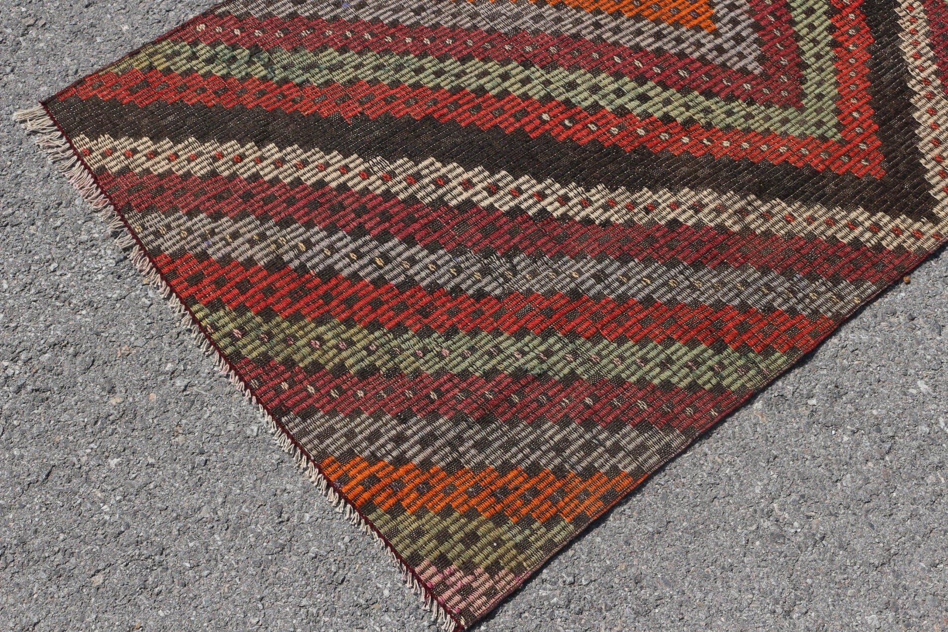 Kilim, Türk Halıları, Giriş Halısı, Vintage Halılar, Yün Halı, 3x5,2 ft Aksan Halıları, Mutfak Halısı, Kırmızı Fas Halısı, Boho Halısı