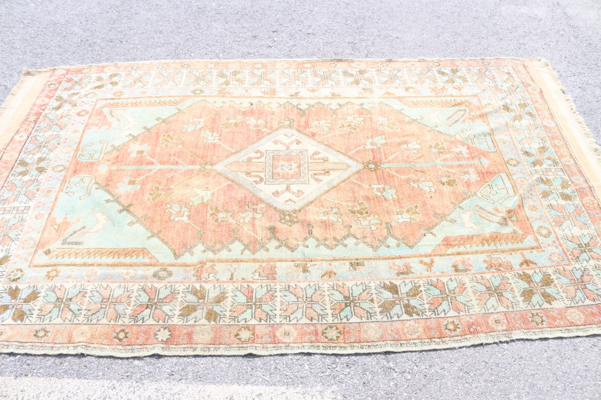 Vintage Halı, Yemek Odası Halıları, Sanat Halısı, Kırmızı Oryantal Halı, 5.2x8.3 ft Büyük Halılar, Türk Halısı, Fas Halıları, Oturma Odası Halısı