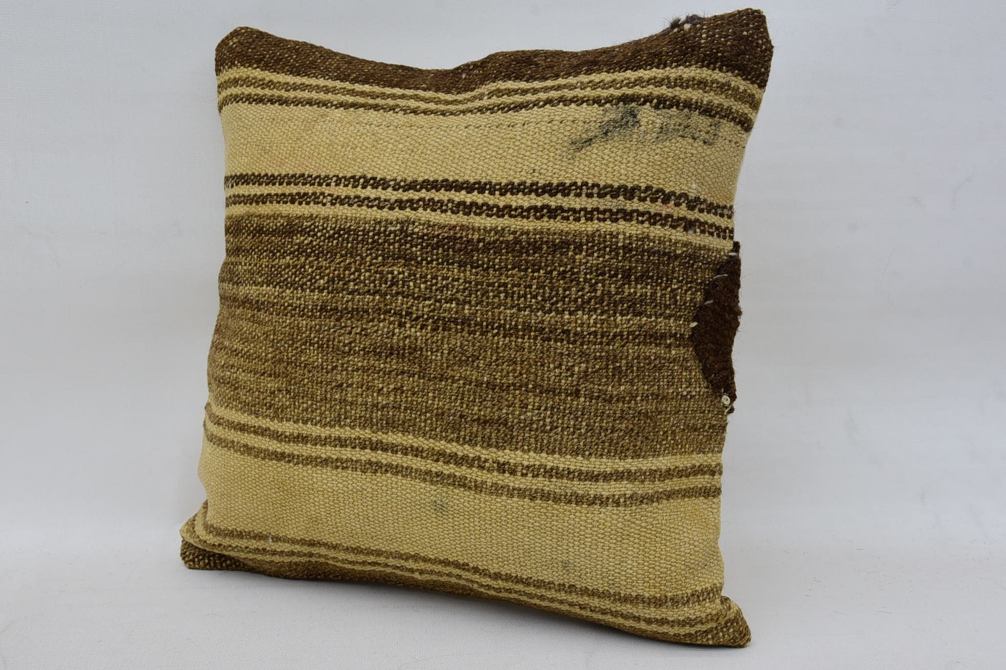 Pillow for Couch, 14"x14" Brown Pillow, Vintage Kilim Throw Pillow, Outdoor Patio Cushion Case, Authentic Pillow, Antique Pillows