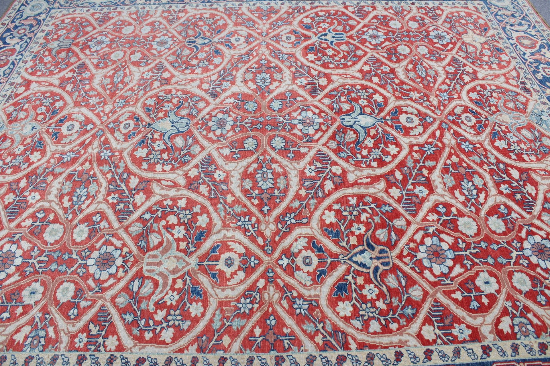 8.4x9.8 ft Büyük Boy Halılar, Yemek Odası Halısı, Kırmızı Oushak Halıları, Türk Halısı, Antika Halılar, Vintage Halı, Yatak Odası Halıları, Salon Halısı, Parlak Halı