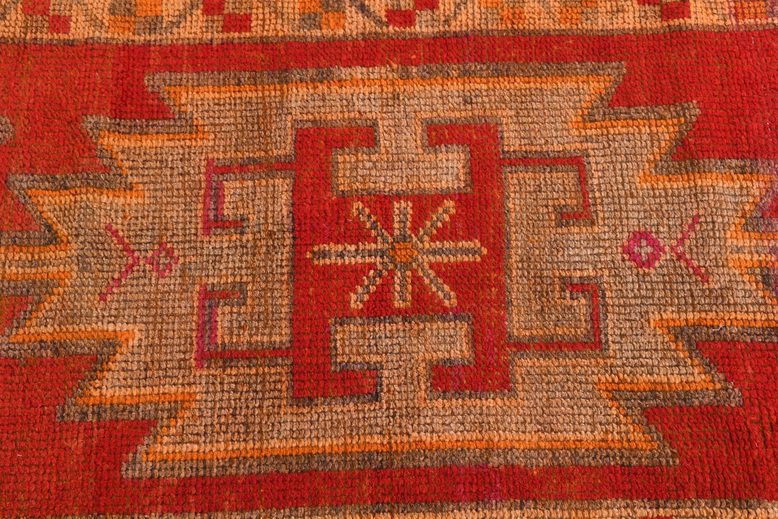 2.8x10.9 ft Runner Rug, Turkish Rug, Vintage Rug, Red Bedroom Rug, Corridor Rugs, Home Decor Rug, Antique Rug, Stair Rug, Rugs for Hallway