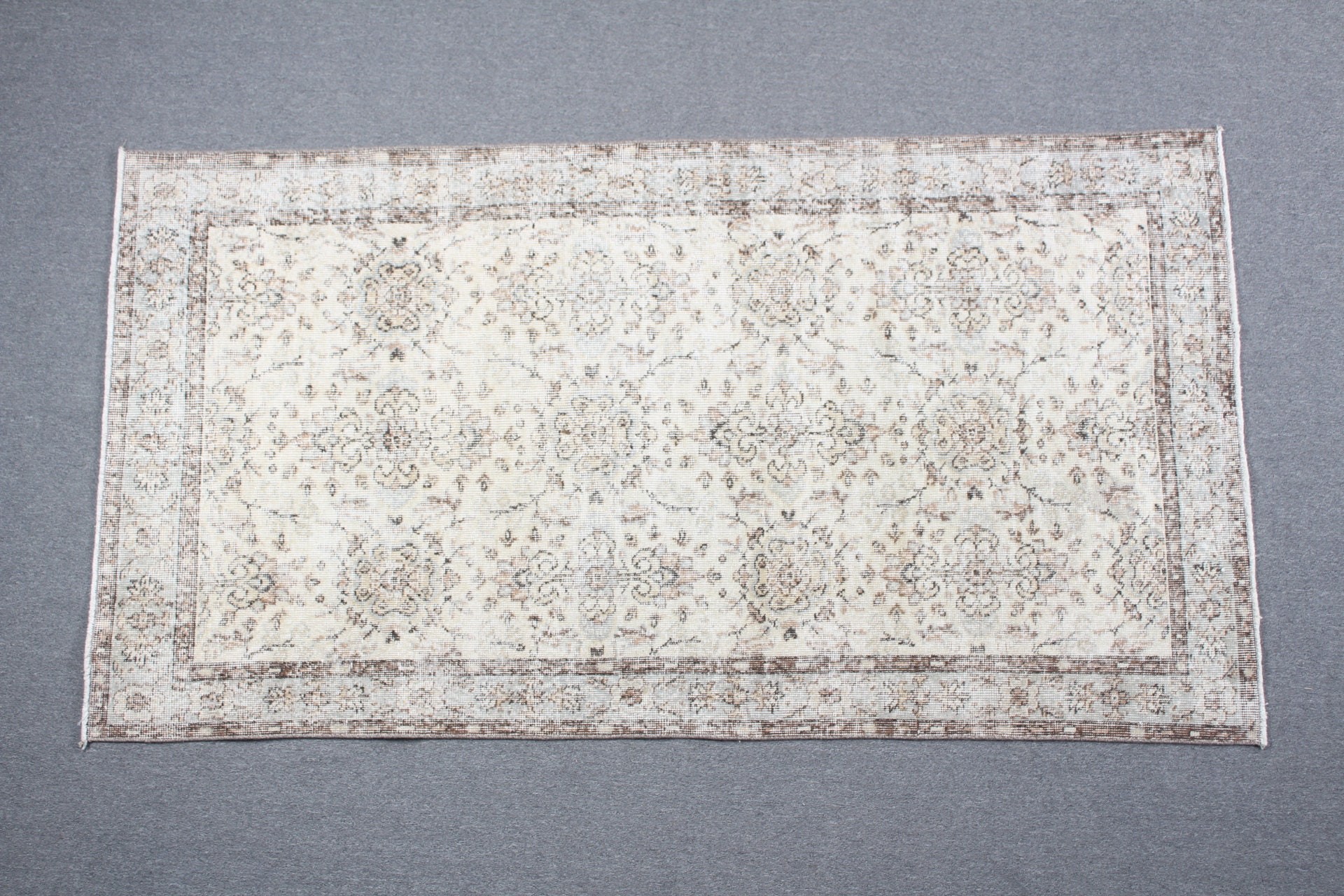 Yemek Odası Halısı, Vintage Halı, Eski Halı, 3.6x6.9 ft Alan Kilimi, Türk Halıları, Yatak Odası Halıları, Fas Halısı, Oryantal Halı, Bej Antika Halı