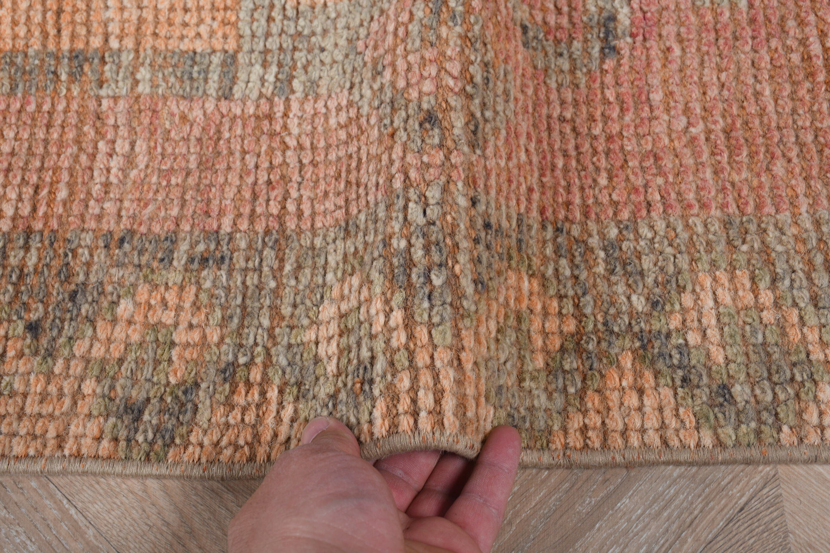 Pink Moroccan Rug, Turkish Rug, Vintage Rugs, 3x11.2 ft Runner Rugs, Rugs for Stair, Oushak Runner Rug Rugs, Floor Rugs, Kitchen Rug