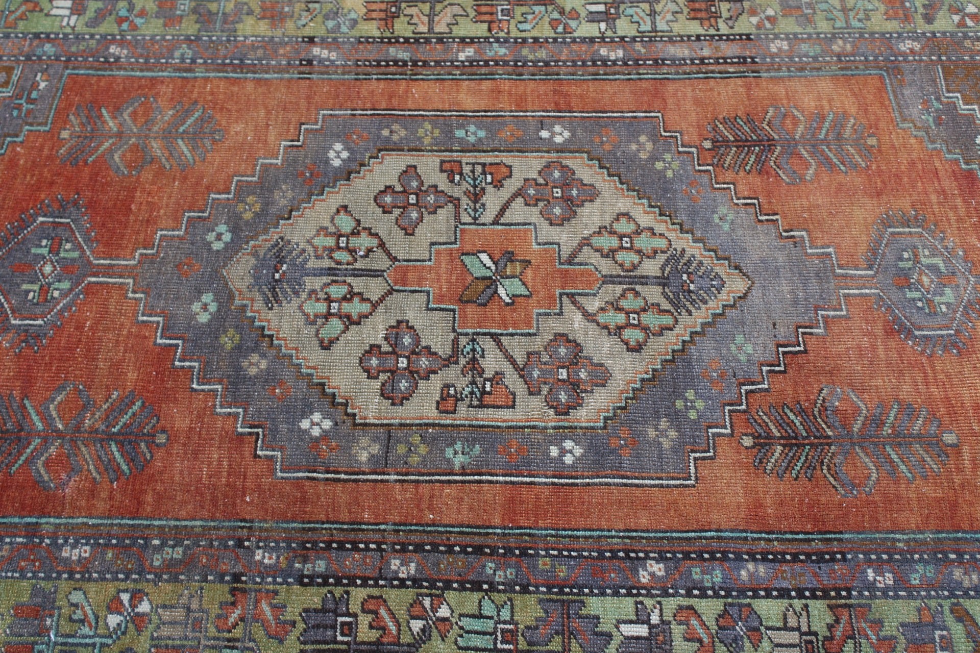 Fas Halısı, Türk Halısı, Vintage Halı, Sessiz Halı, Çocuk Odası Halıları, Turuncu 3,4x7,5 ft Alan Halısı, Mutfak Halıları