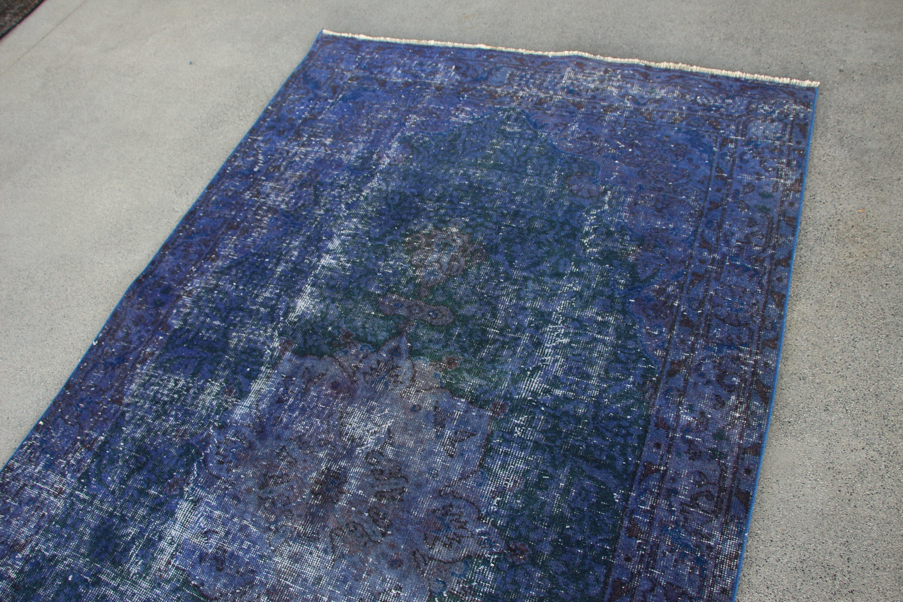 Cool Rug, Dining Room Rug, Vintage Rug, Salon Rugs, Rugs for Bedroom, Blue Antique Rugs, Turkish Rugs, 4.8x9.2 ft Large Rug