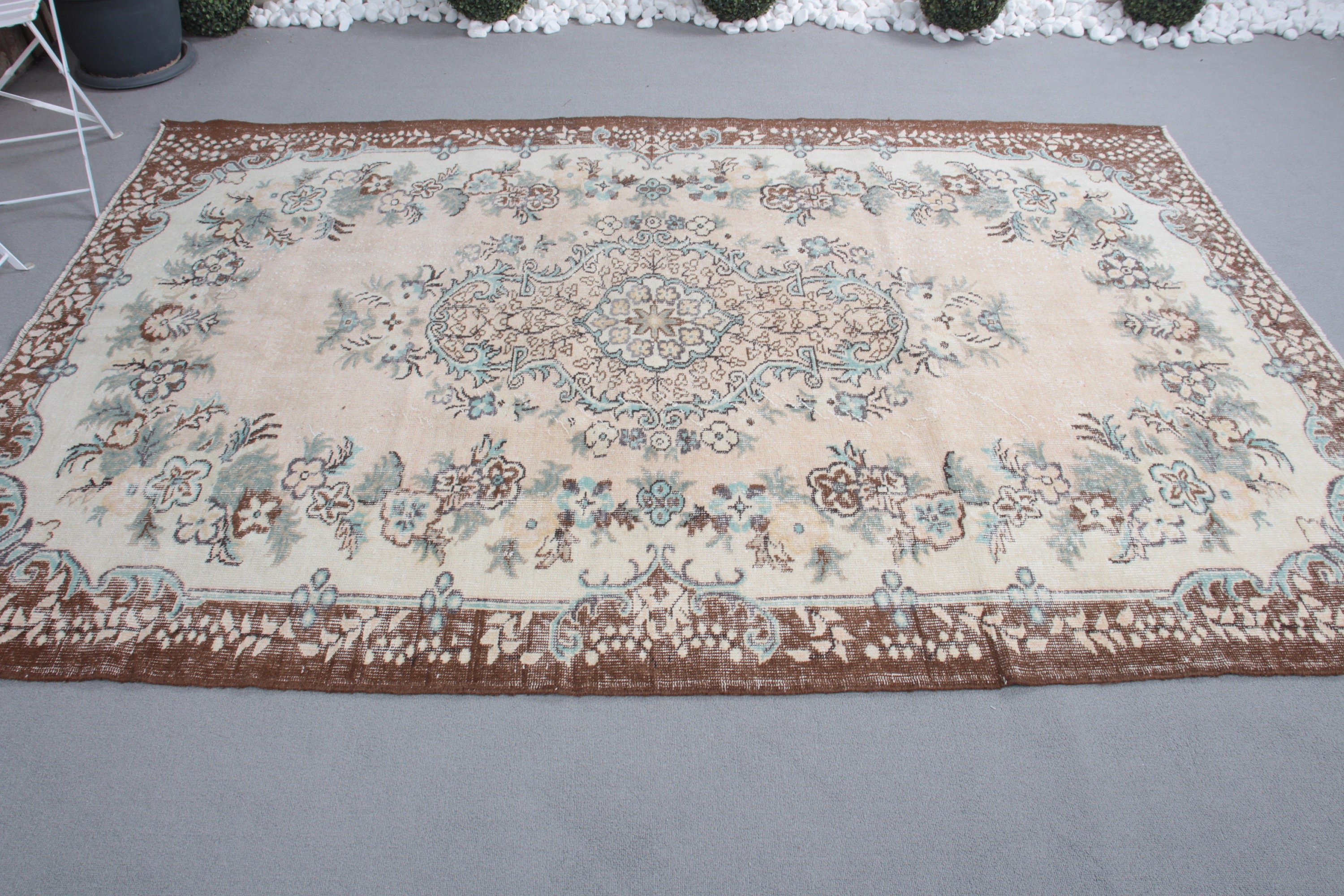 Bej Düz Dokuma Halılar, Vintage Halılar, Düz Dokuma Halı, Yatak Odası Halısı, 5.6x8.4 ft Büyük Halı, Büyük Boho Halı, Türkiye Halısı, Türk Halıları, Yer Halıları