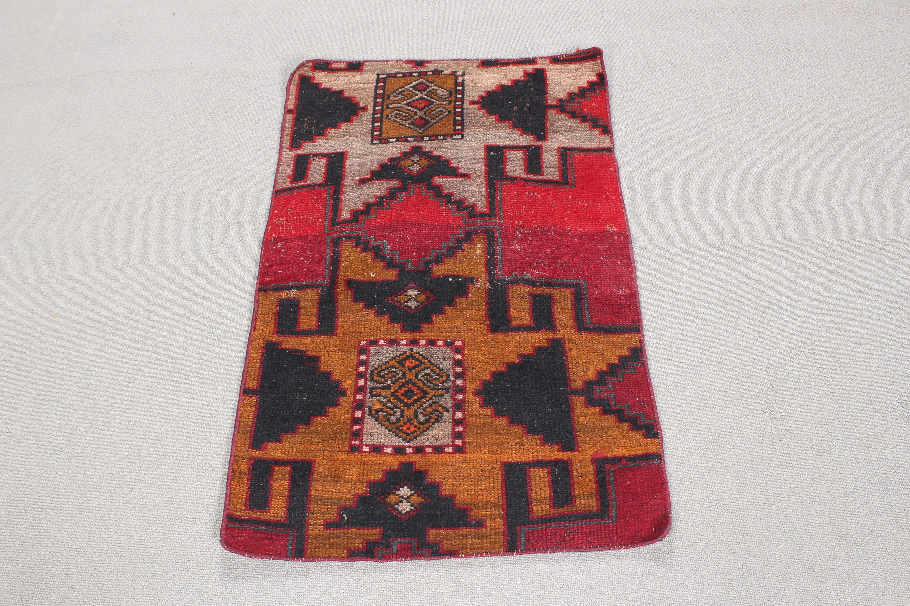 Small Area Rug, Car Mat Rugs, Orange Oushak Rug, Rugs for Car Mat, Floor Rugs, Turkish Rugs, Wool Rugs, 2x3.2 ft Small Rugs, Vintage Rug