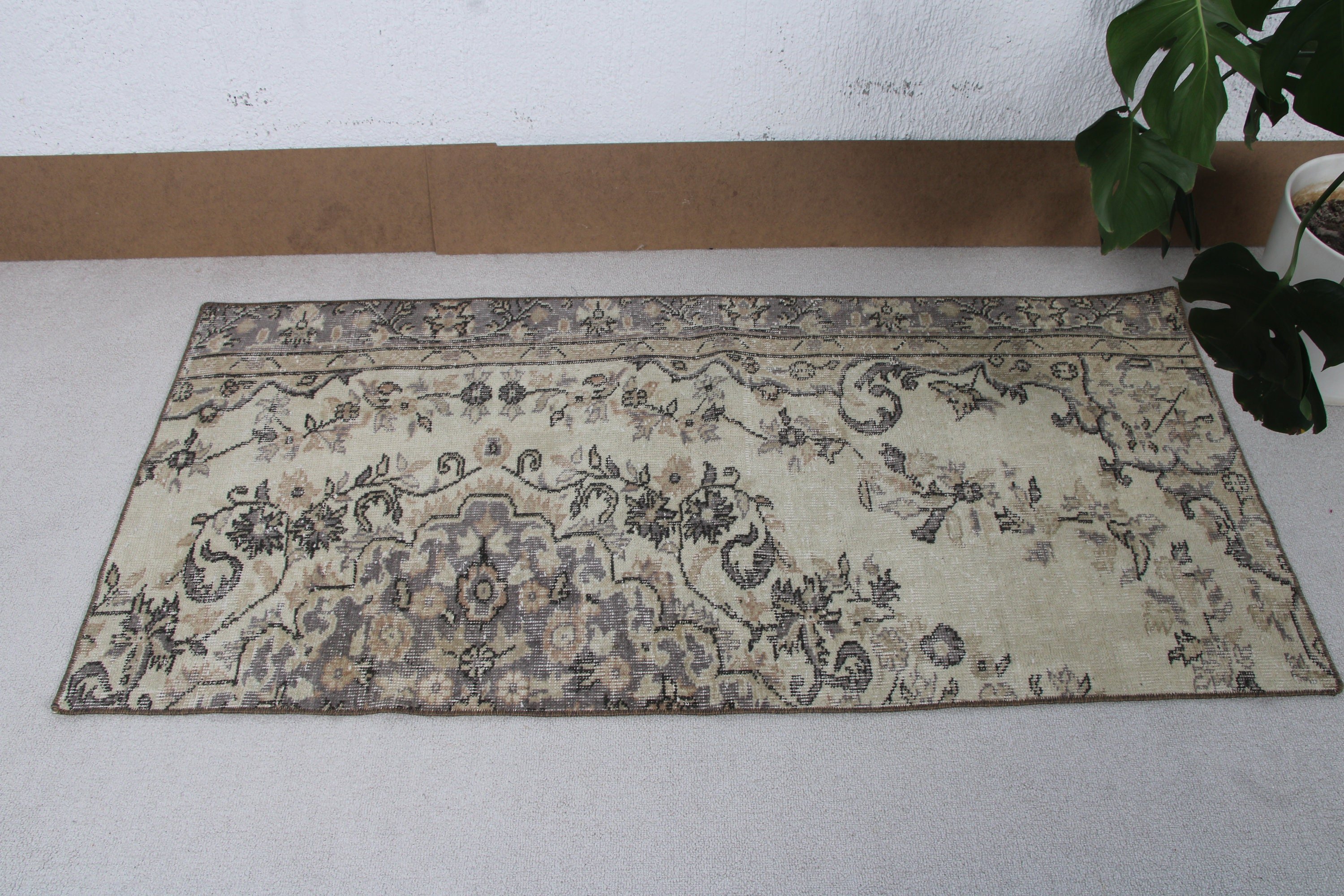 Türk Halısı, Bej Açıklama Halıları, Aztek Halısı, El Dokuma Halıları, Giriş Halısı, Küçük Boho Halısı, Vintage Halılar, 2,4x5,1 ft Küçük Halı