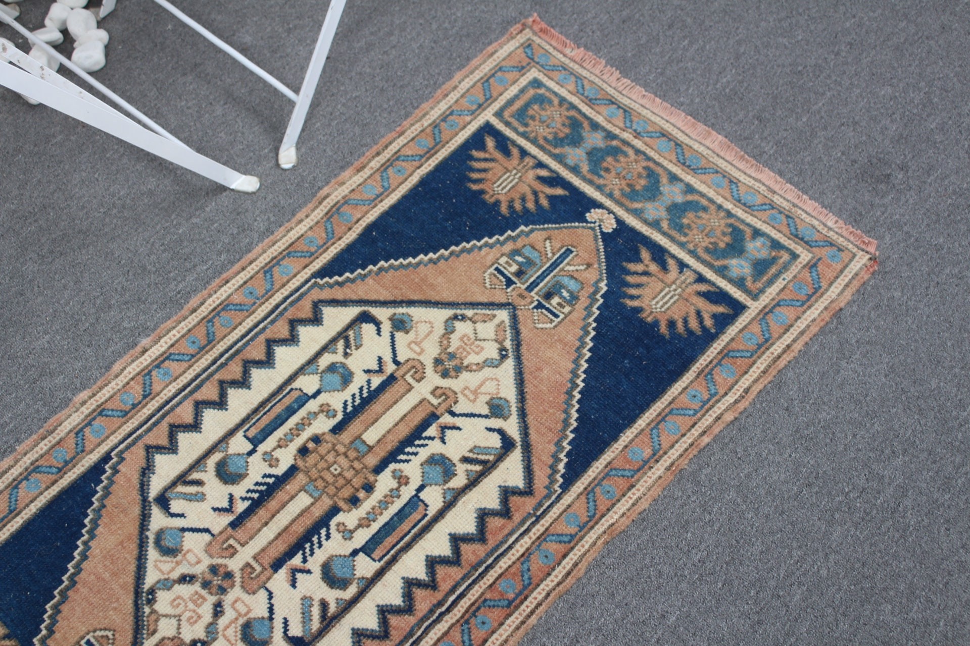 Bathroom Rugs, 1.7x3.7 ft Small Rug, Rugs for Bedroom, Oriental Rug, Orange Floor Rug, Entry Rug, Antique Rugs, Vintage Rug, Turkish Rug