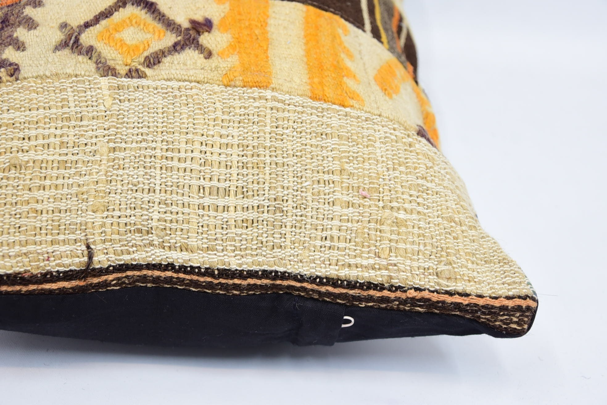 Pillow for Sofa, Personalized Gift Pillow Pillow Cover, Kilim Pillow Cover, 16"x24" Beige Cushion Case, Boho Pillow Sham Cover