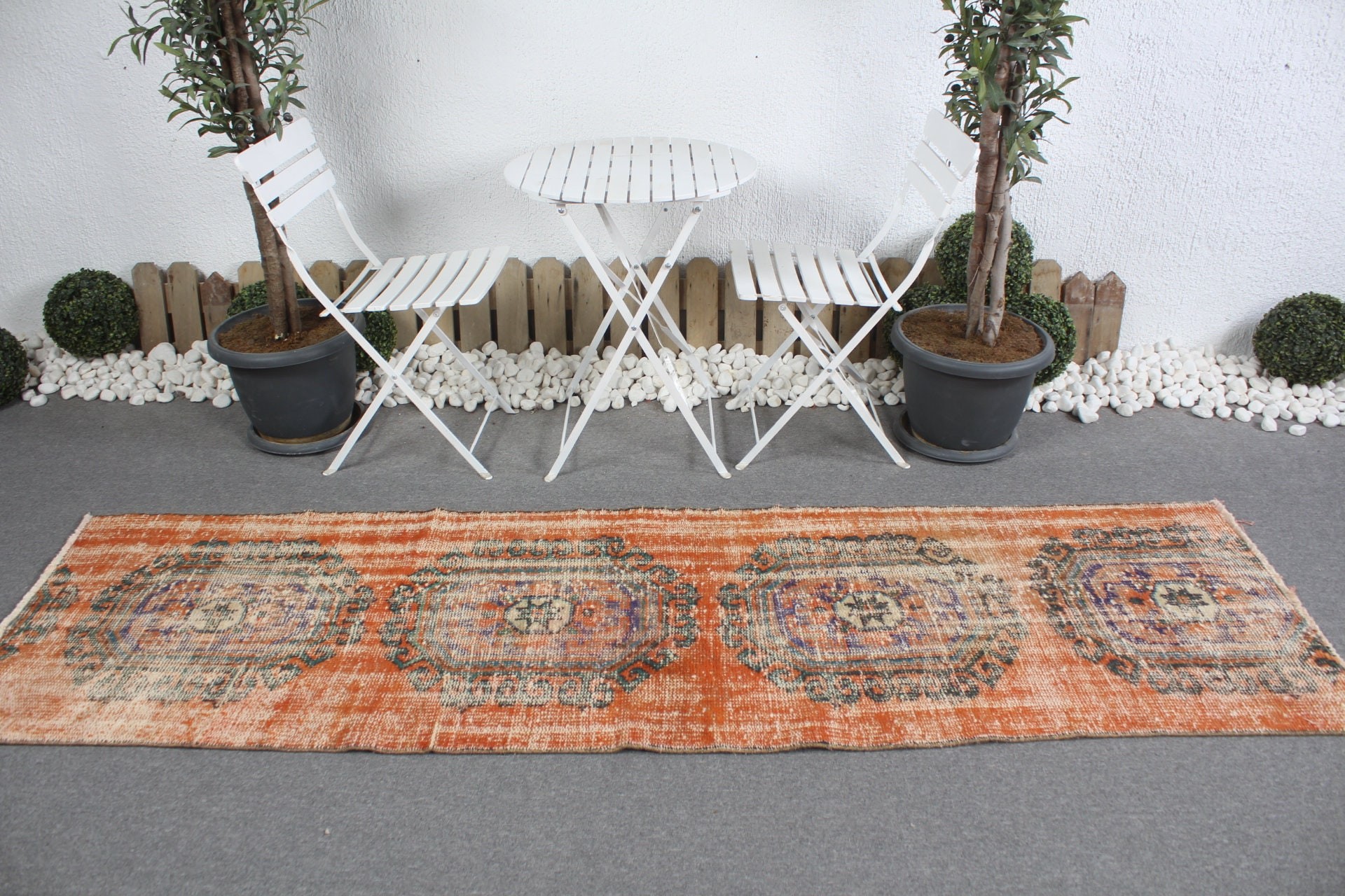 Orange Bedroom Rug, Stair Rug, 2.6x8.8 ft Runner Rug, Turkish Rug, Office Rugs, Anatolian Rug, Moroccan Rug, Kitchen Rugs, Vintage Rug