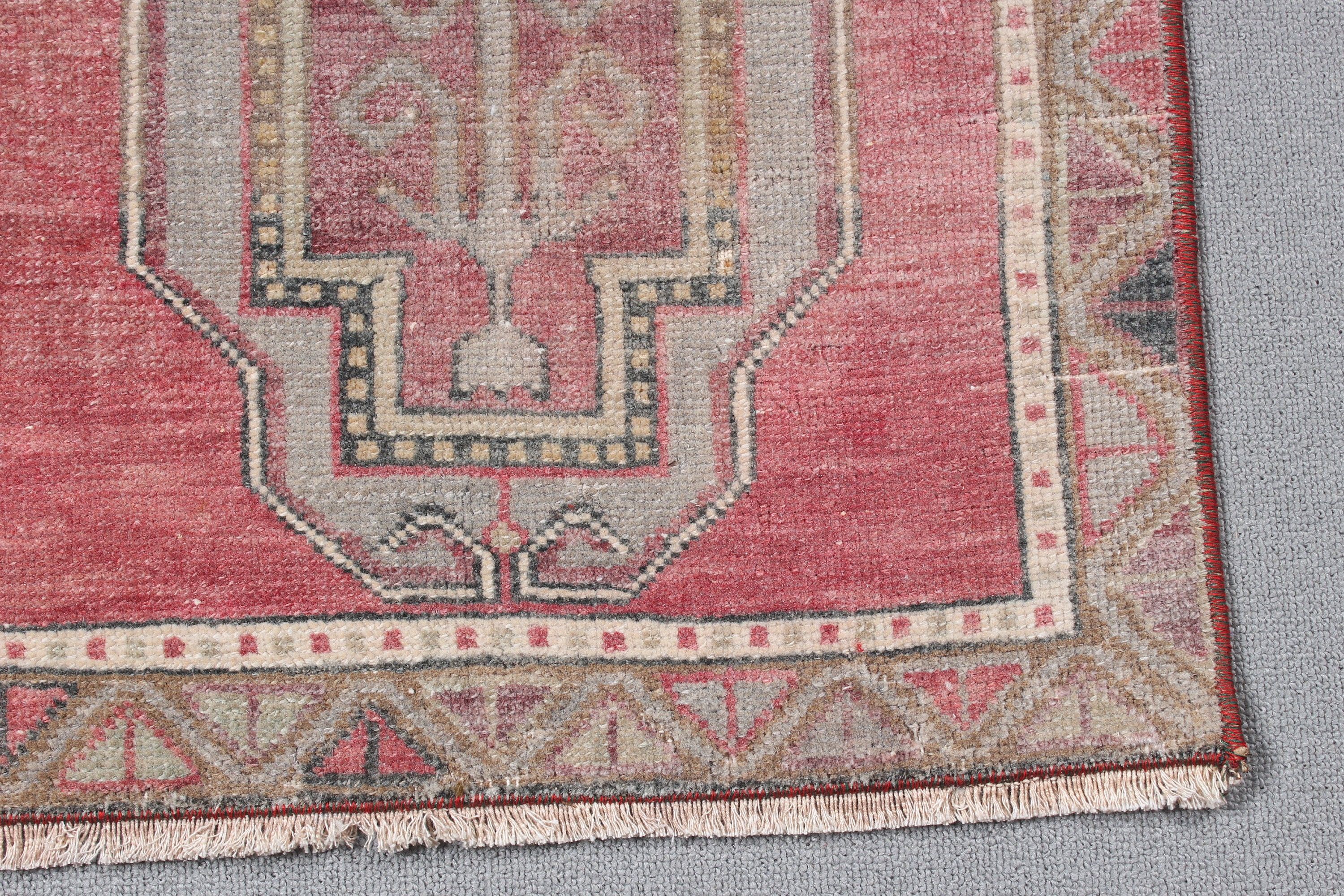 Kitchen Rug, Turkish Rugs, 1.7x1.9 ft Small Rug, Entry Rugs, Small Boho Rugs, Vintage Rug, Aesthetic Rug, Statement Rugs, Red Oriental Rugs