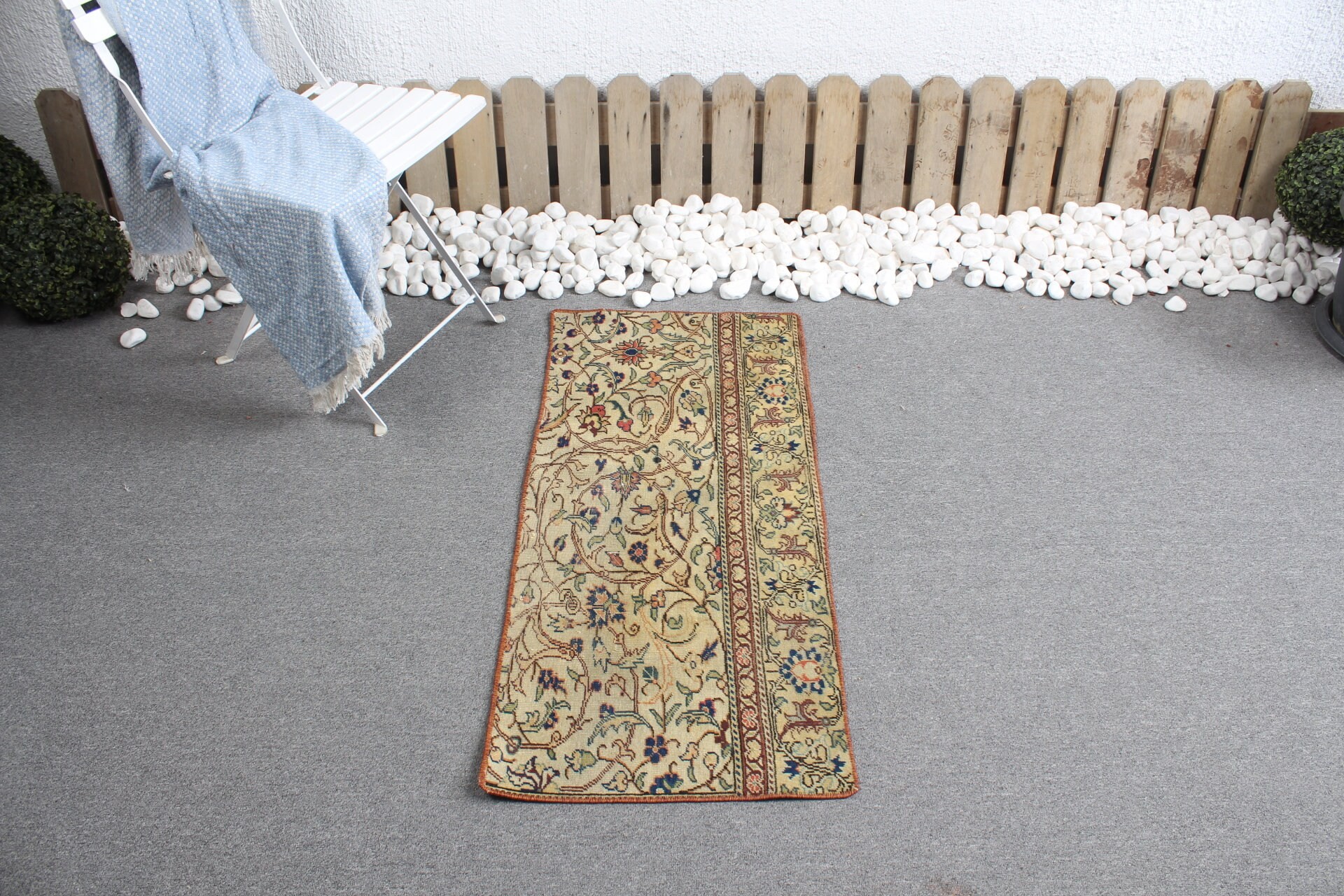 Entry Rug, Turkish Rug, Vintage Rug, Bathroom Rug, Cool Rug, Green  1.6x3.5 ft Small Rug, Oriental Rugs, Rugs for Car Mat