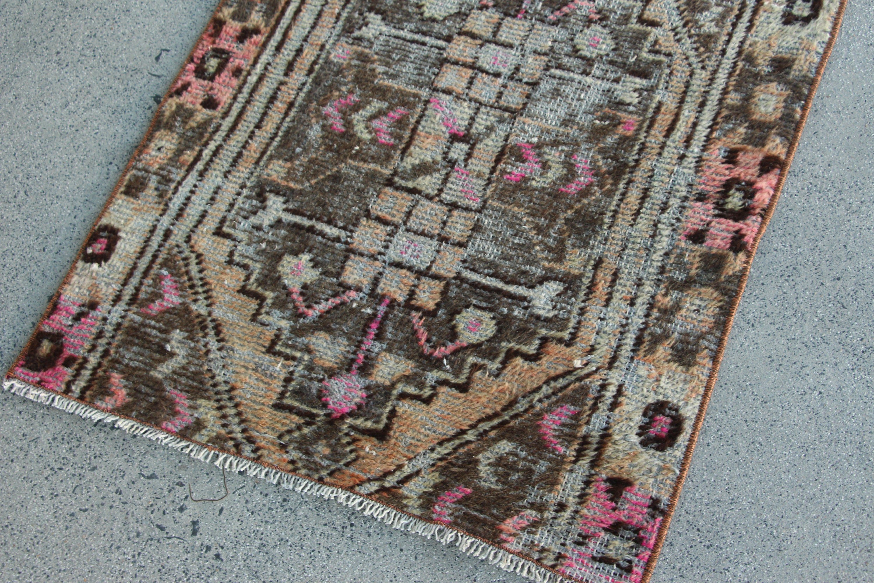 Bedroom Rugs, Turkish Rugs, Antique Rug, Vintage Rugs, Brown Wool Rug, 2.4x2.8 ft Small Rug, Oushak Rug, Nursery Rug, Bath Mat Boho Rugs